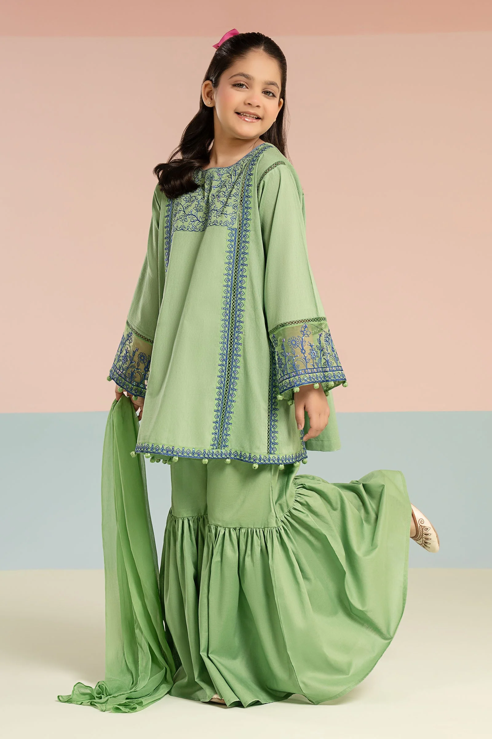 3 Piece Embroidered Dobby Lawn Suit
