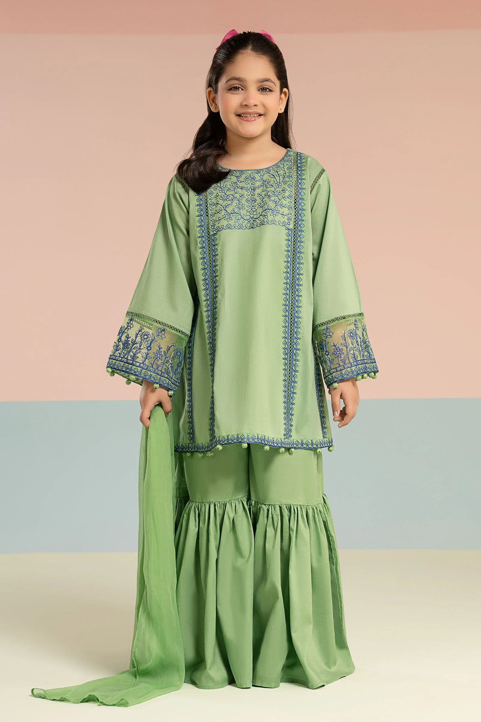 3 Piece Embroidered Dobby Lawn Suit - Image 2