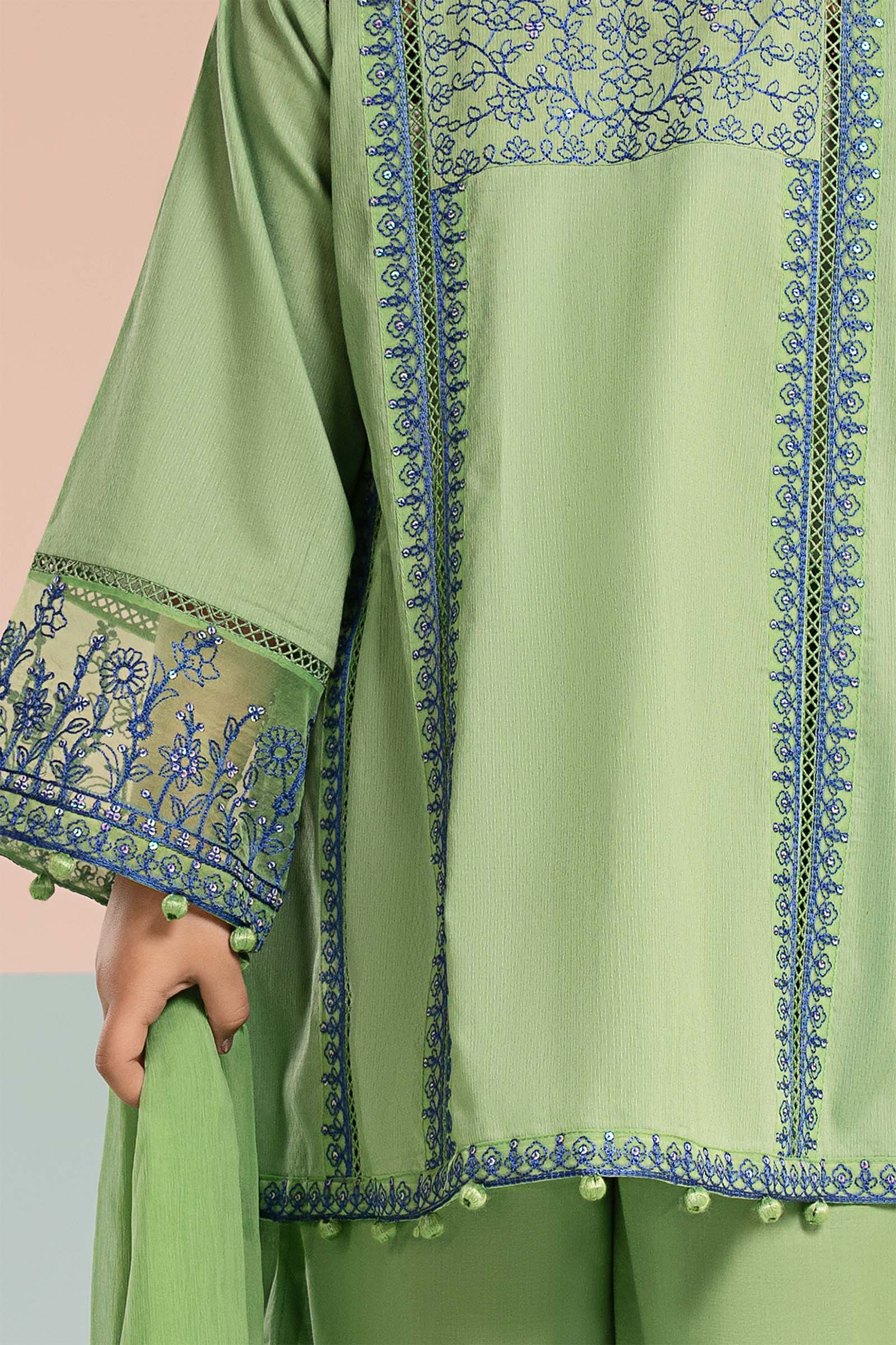 3 Piece Embroidered Dobby Lawn Suit - Image 5