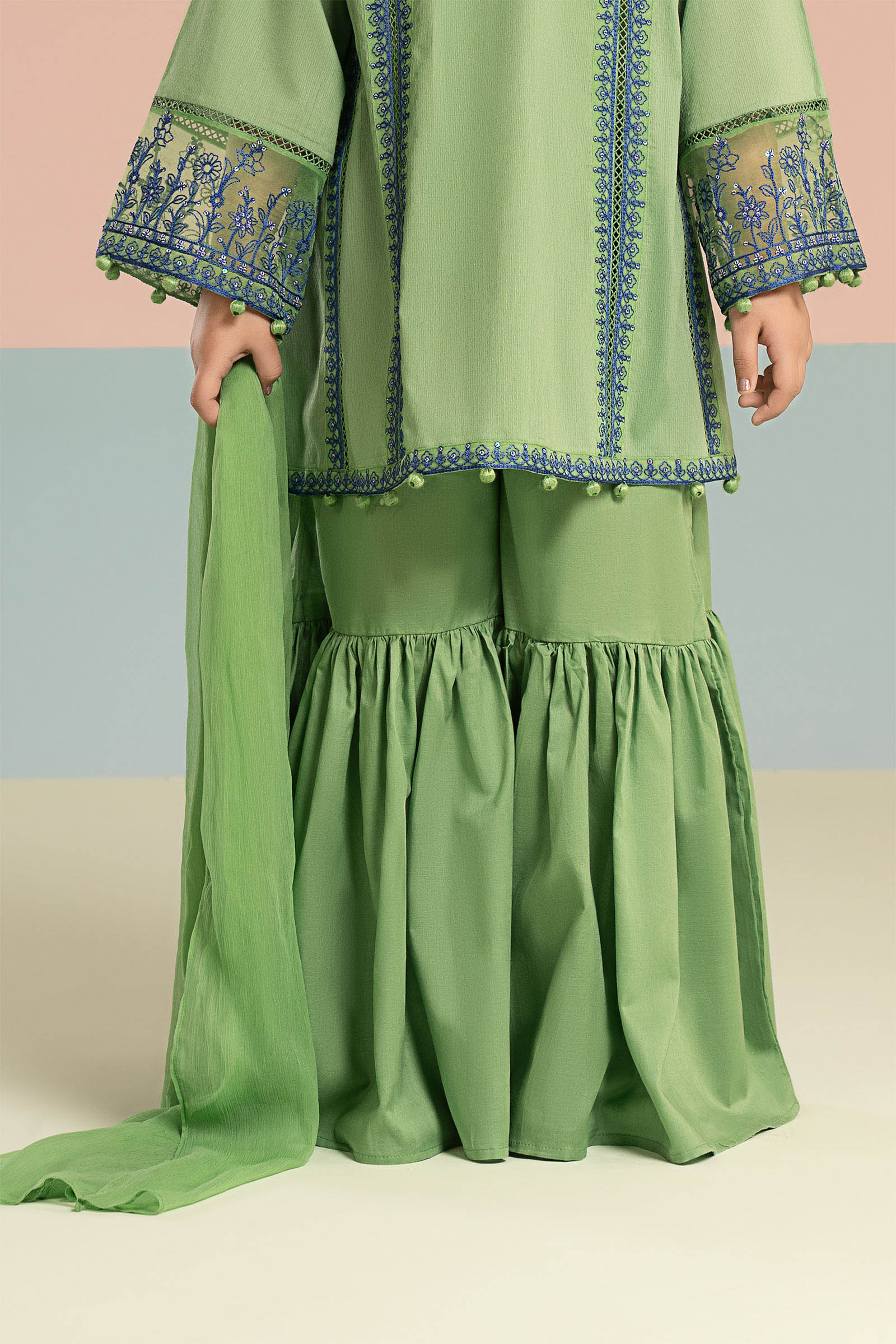 3 Piece Embroidered Dobby Lawn Suit - Image 6