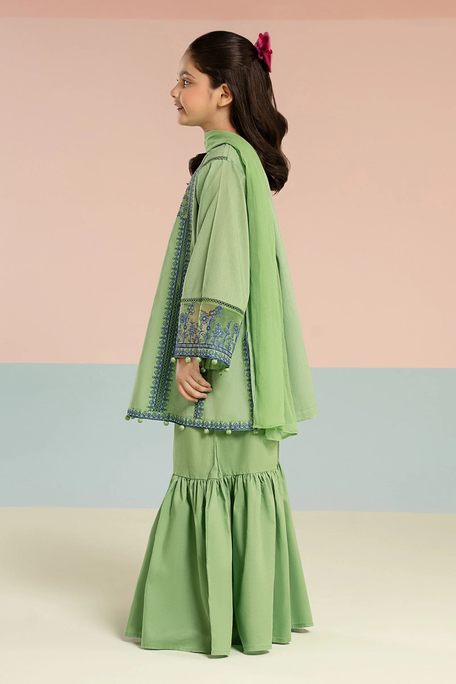 3 Piece Embroidered Dobby Lawn Suit - Image 8