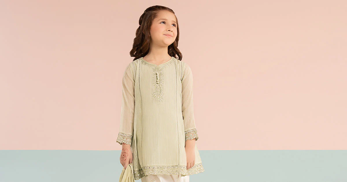 3 Piece Embroidered Striped Lurex Yarn Dyed Suit - Image 8