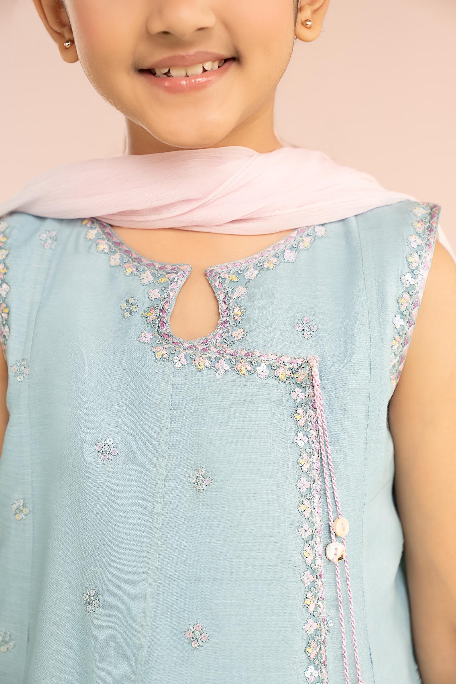 3 Piece Embroidered Paper Cotton Suit - Image 4