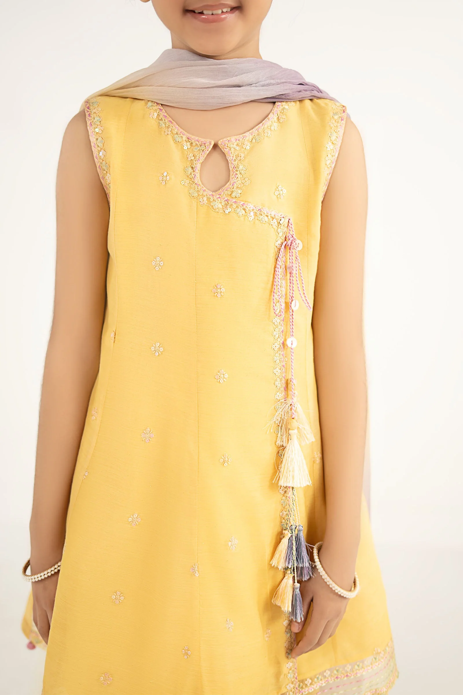 3 Piece Embroidered Paper Cotton Suit - Image 4