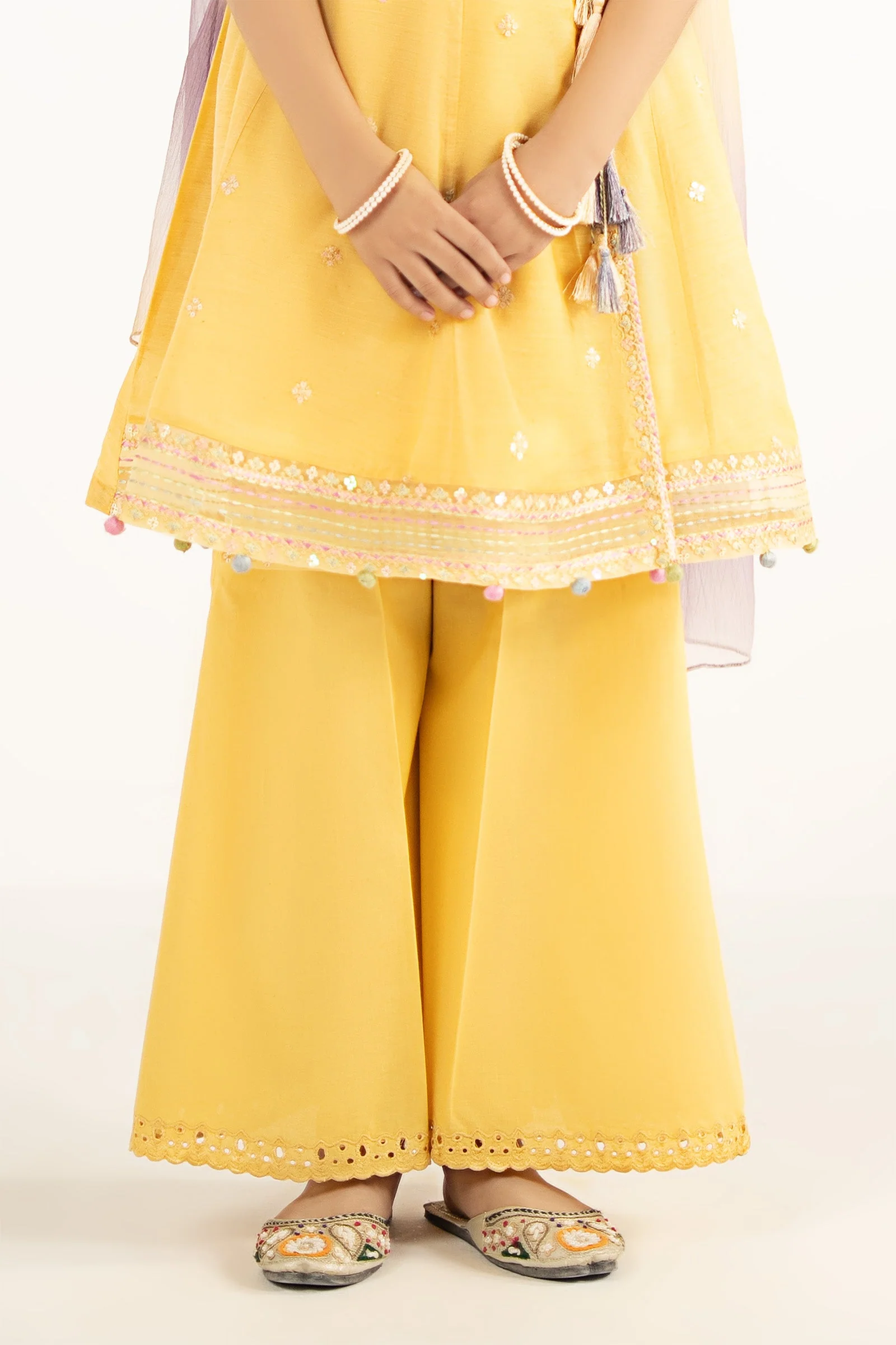 3 Piece Embroidered Paper Cotton Suit - Image 5