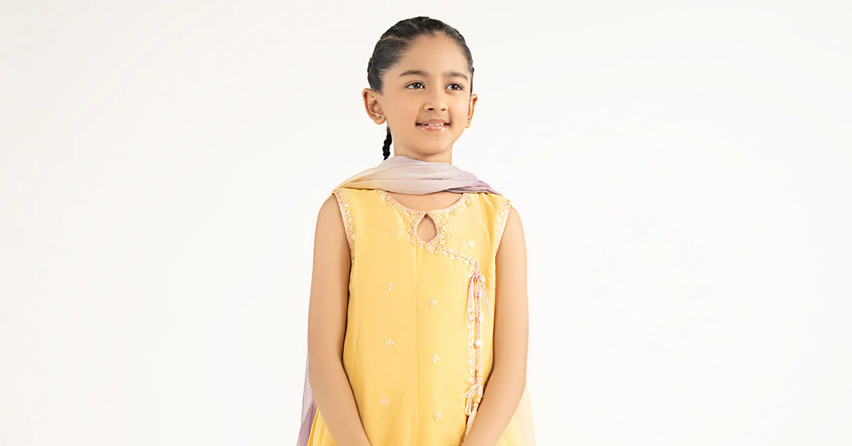 3 Piece Embroidered Paper Cotton Suit - Image 9