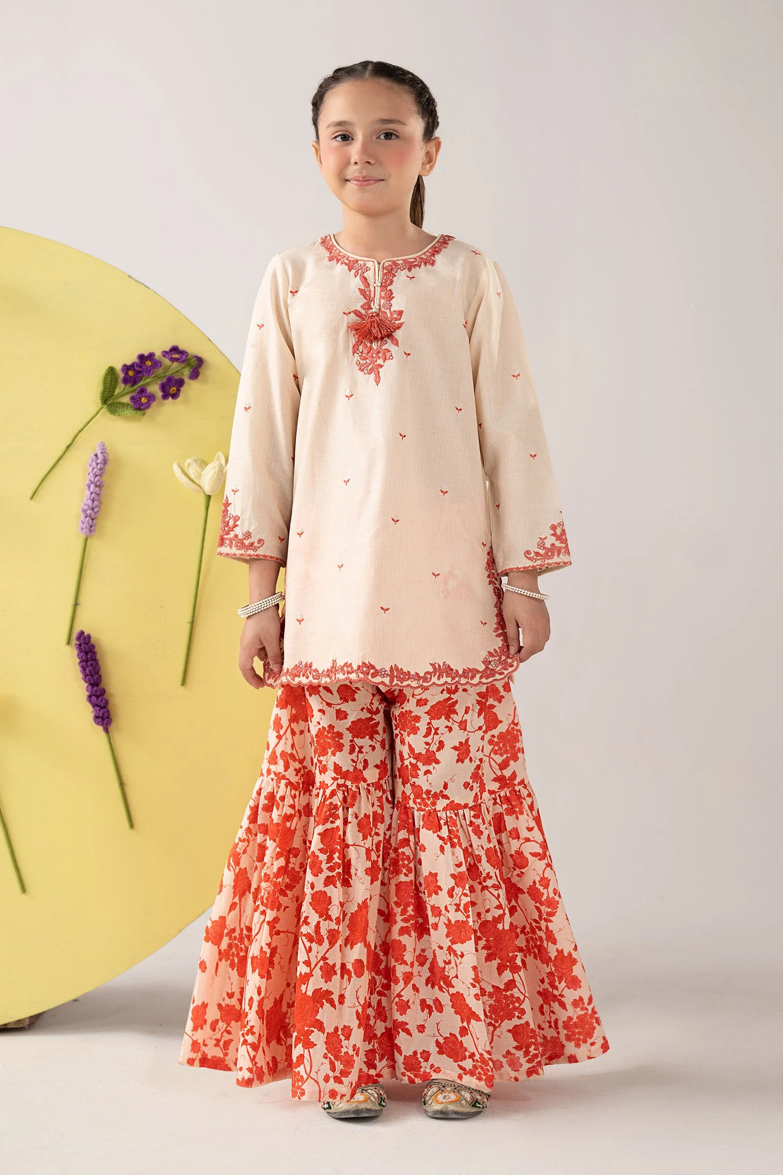 2 Piece Embroidered Dobby Lawn Suit