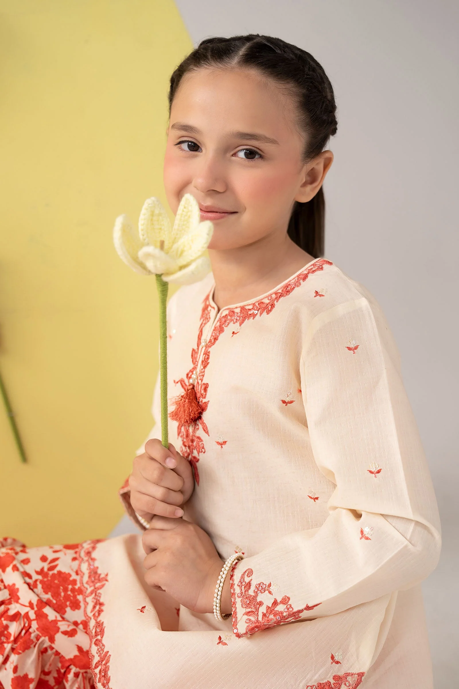 2 Piece Embroidered Dobby Lawn Suit - Image 2