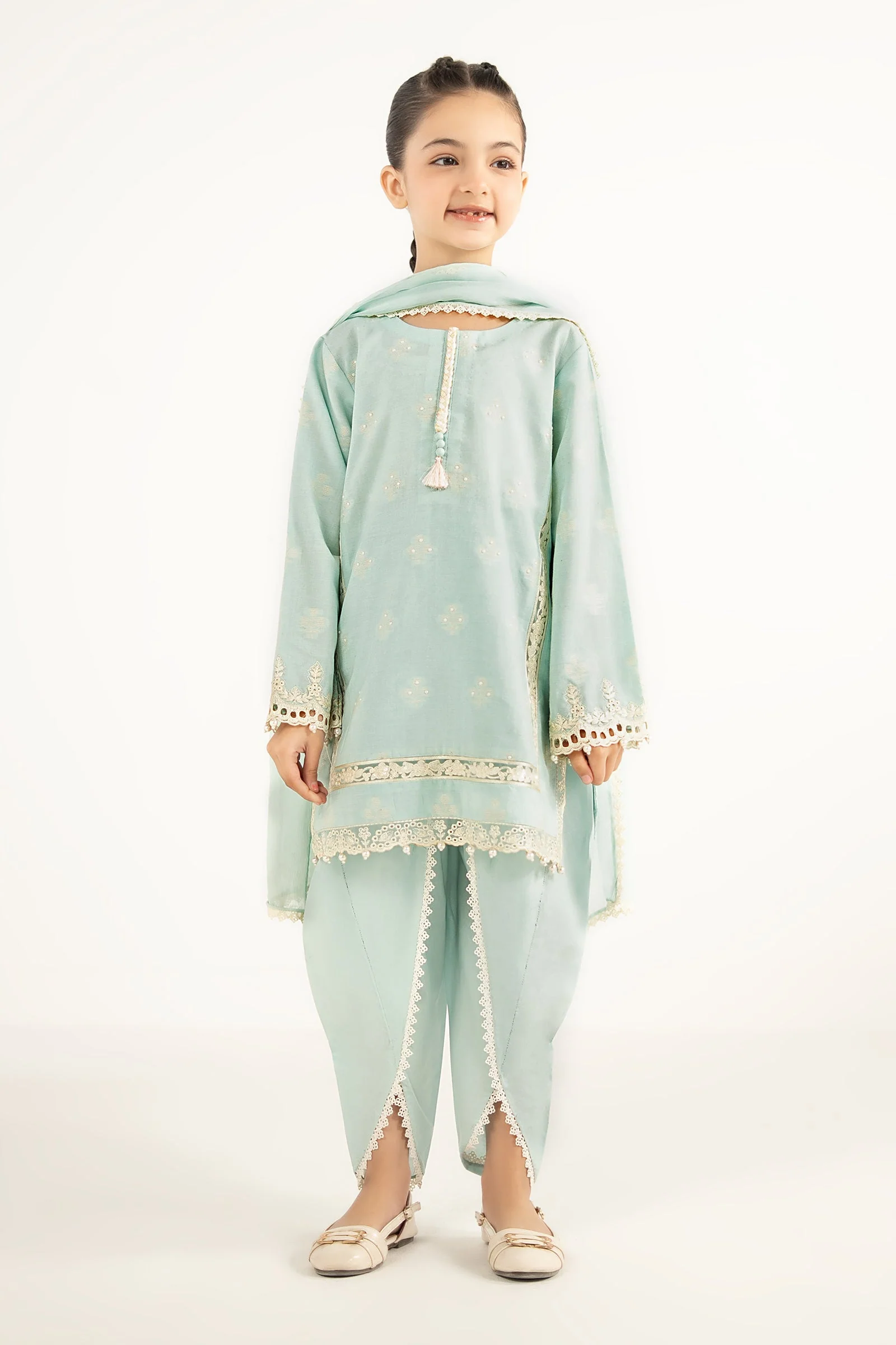 3 Piece Embroidered Jacquard Suit - Image 2