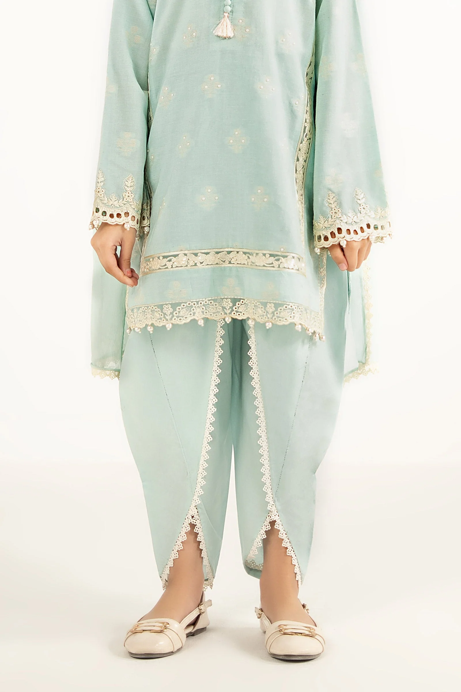 3 Piece Embroidered Jacquard Suit - Image 5