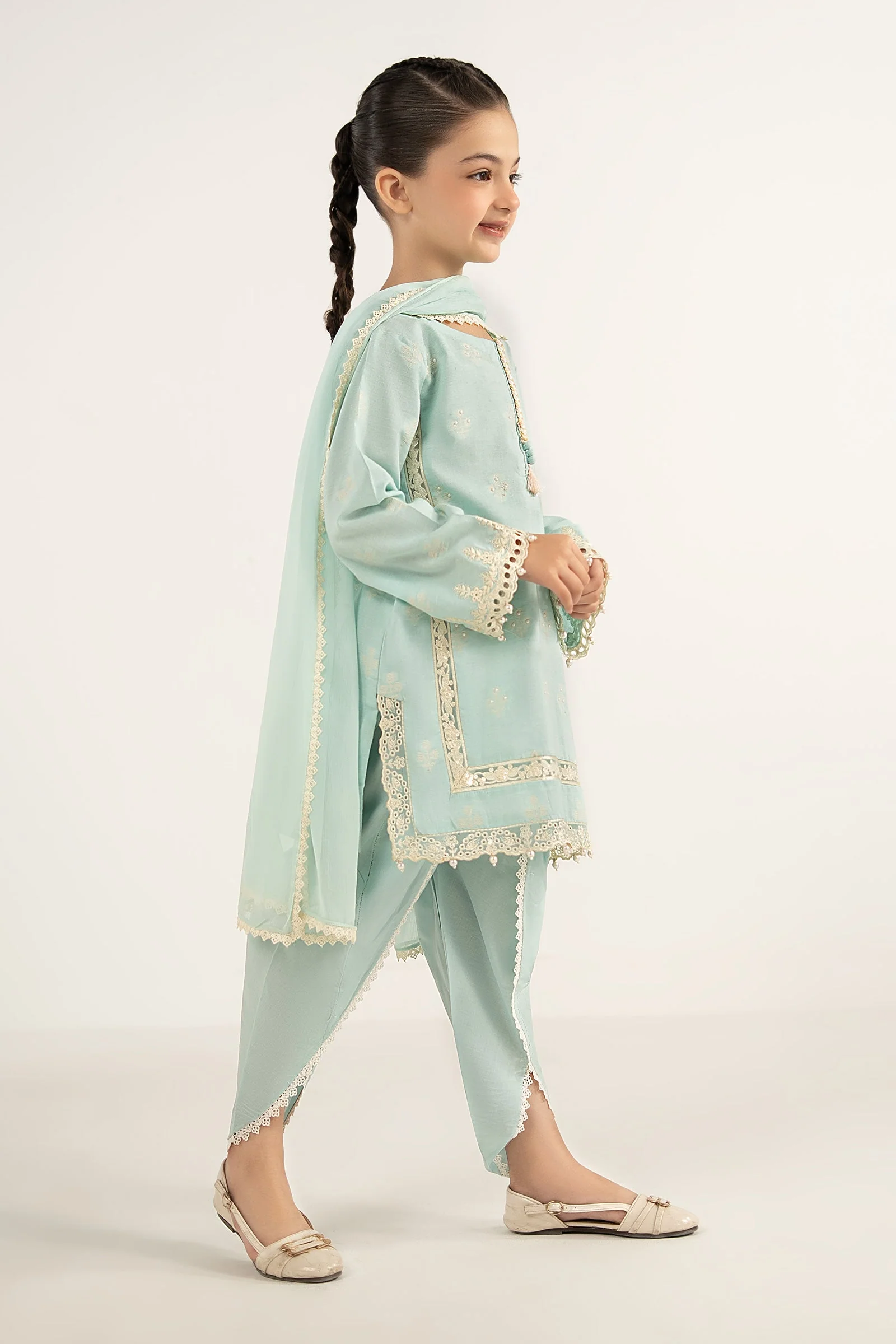 3 Piece Embroidered Jacquard Suit - Image 6
