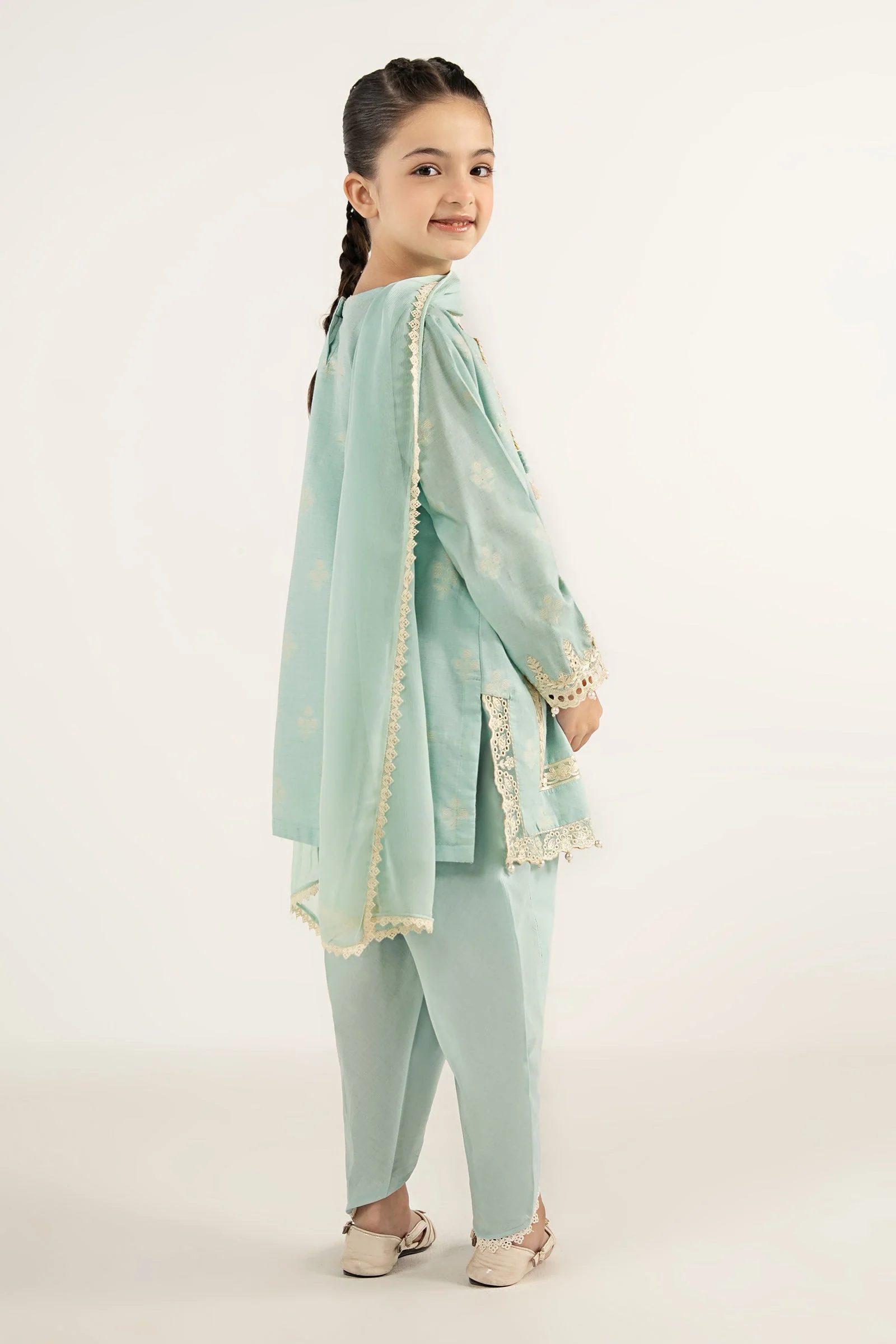 3 Piece Embroidered Jacquard Suit - Image 7