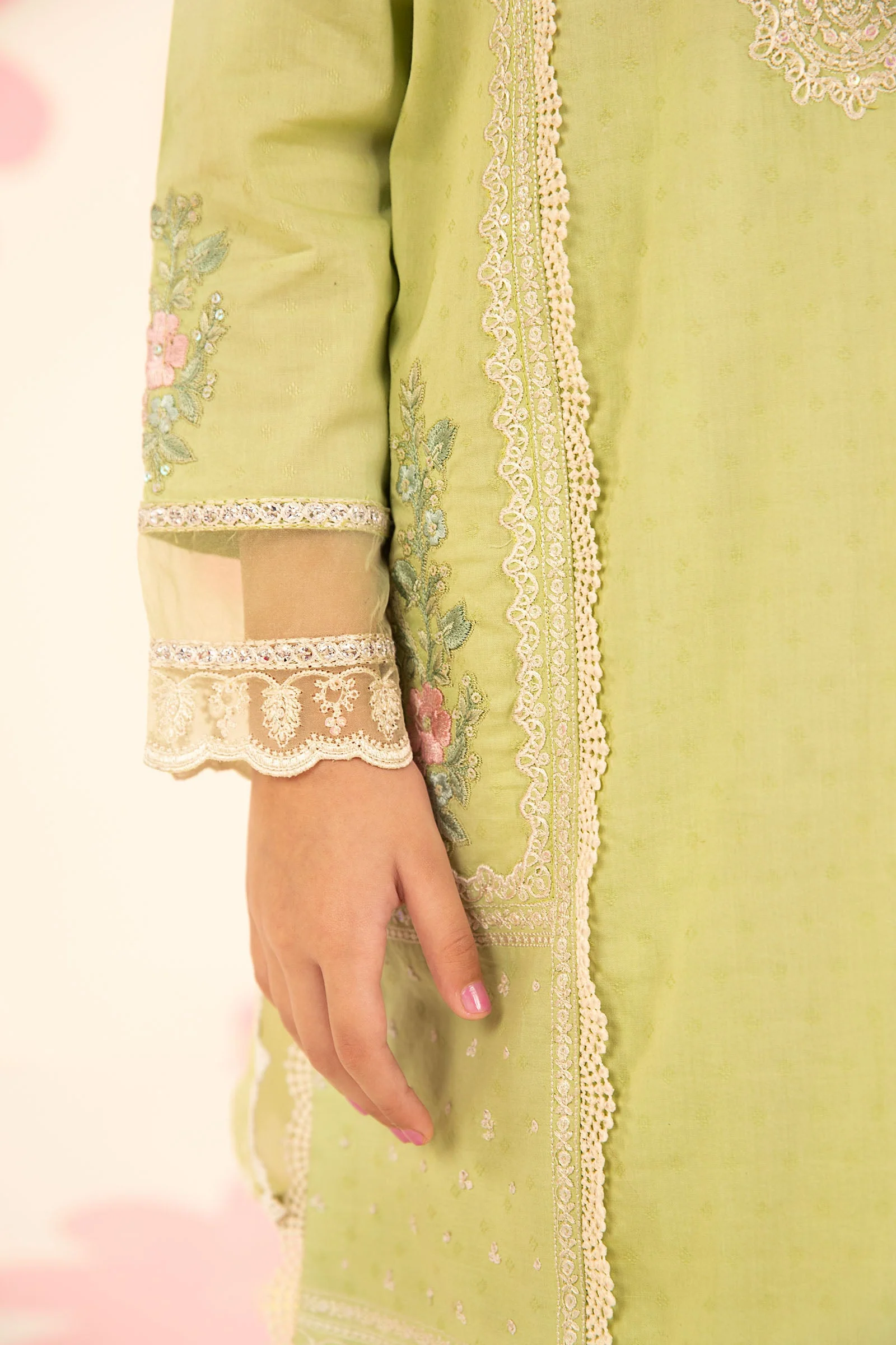 3 Piece Embroidered Dobby Lawn Suit - Image 4