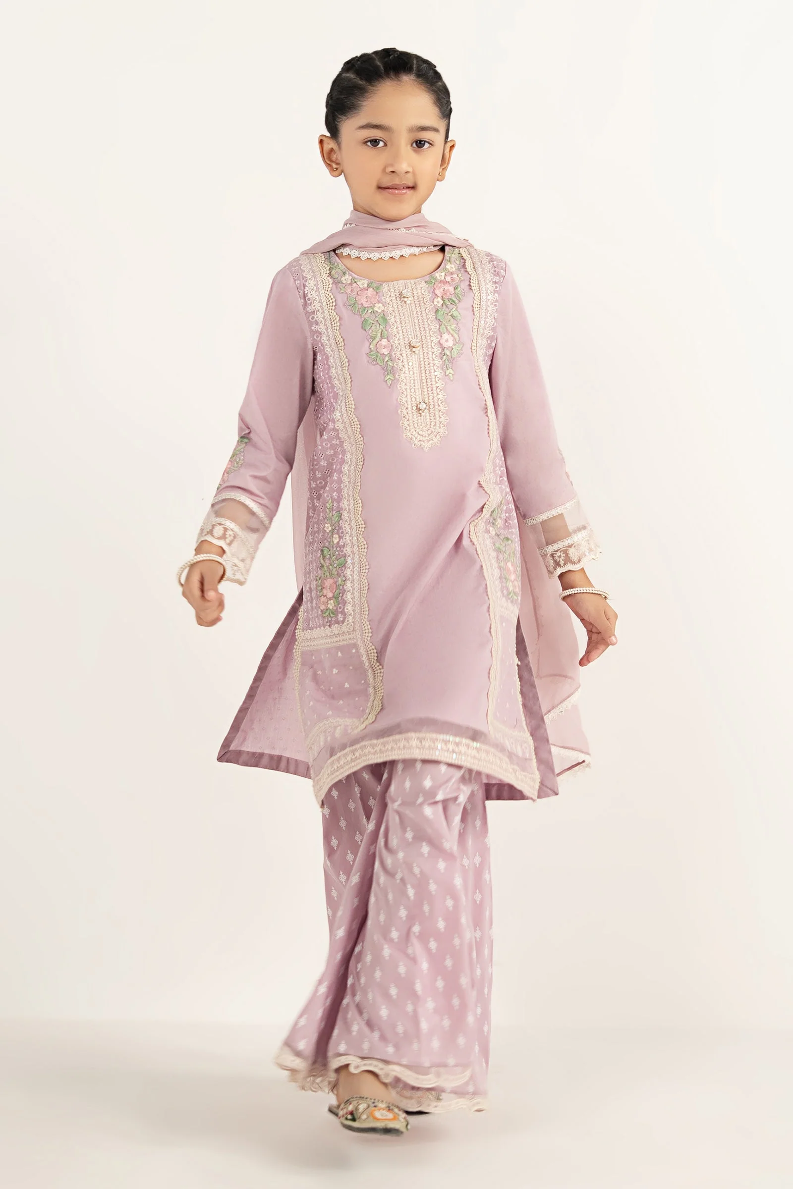 3 Piece Embroidered Dobby Lawn Suit - Image 2
