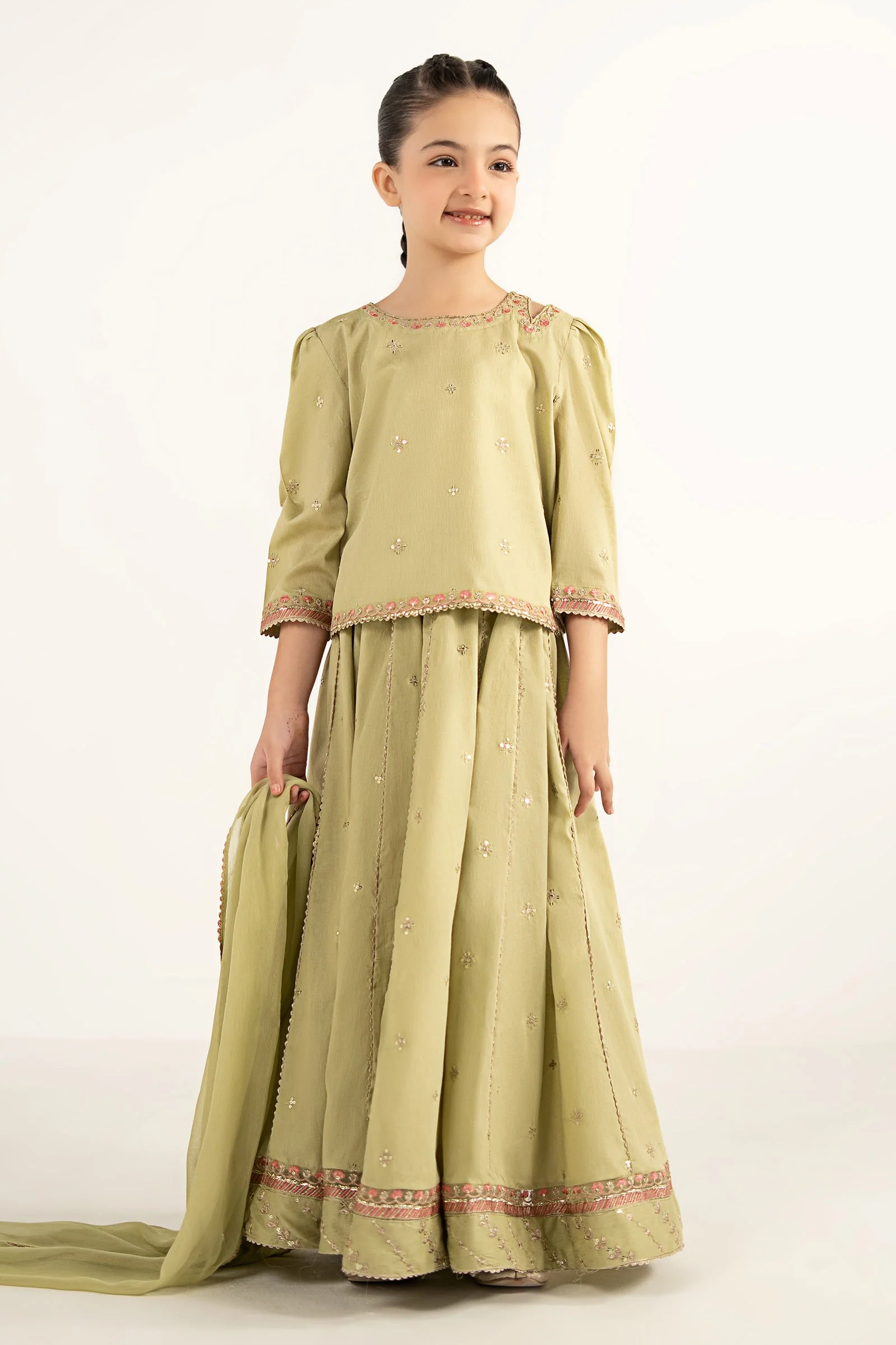 3 Piece Embroidered Dobby Lawn Suit - Image 2