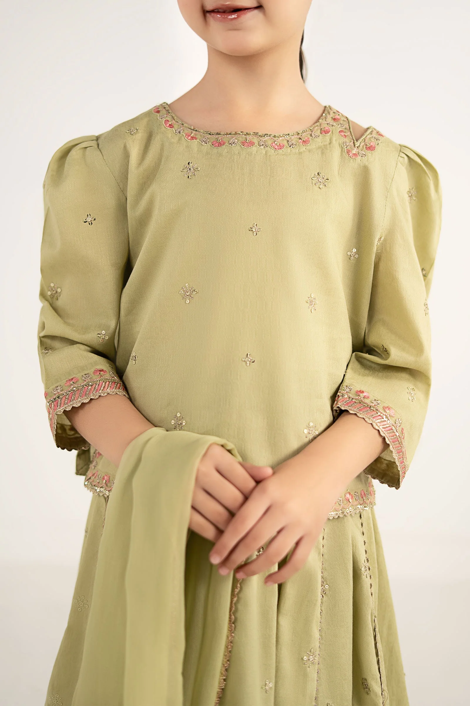 3 Piece Embroidered Dobby Lawn Suit - Image 4