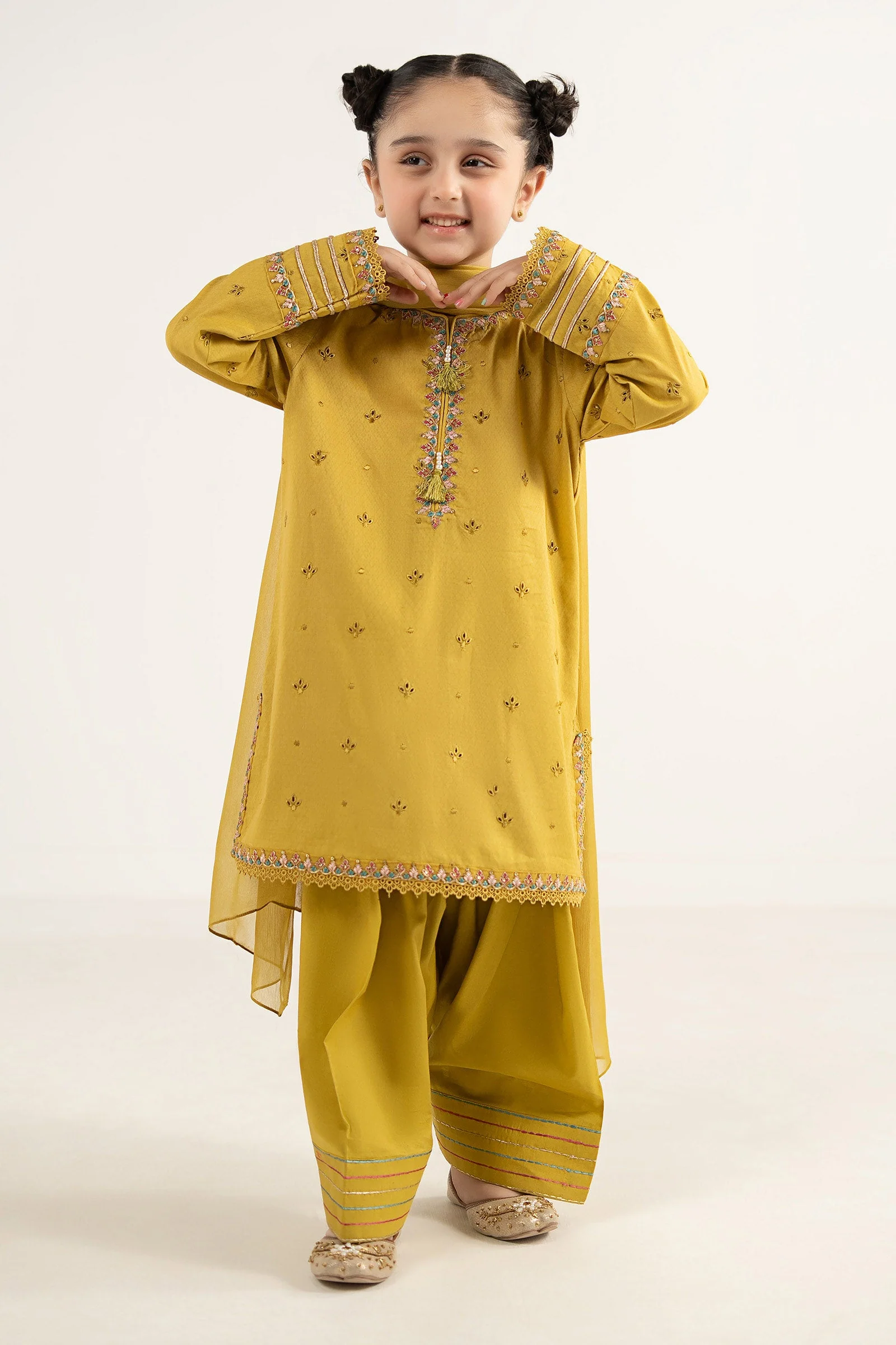 3 Piece Embroidered Dobby Lawn Suit - Image 2