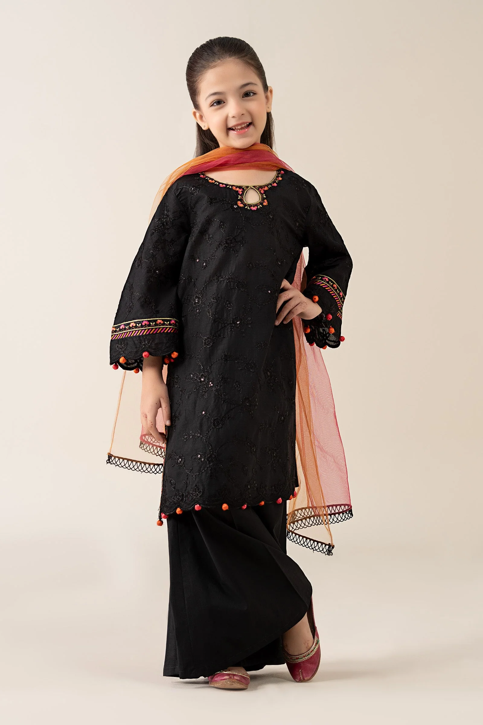 3 Piece Embroidered Dobby Suit