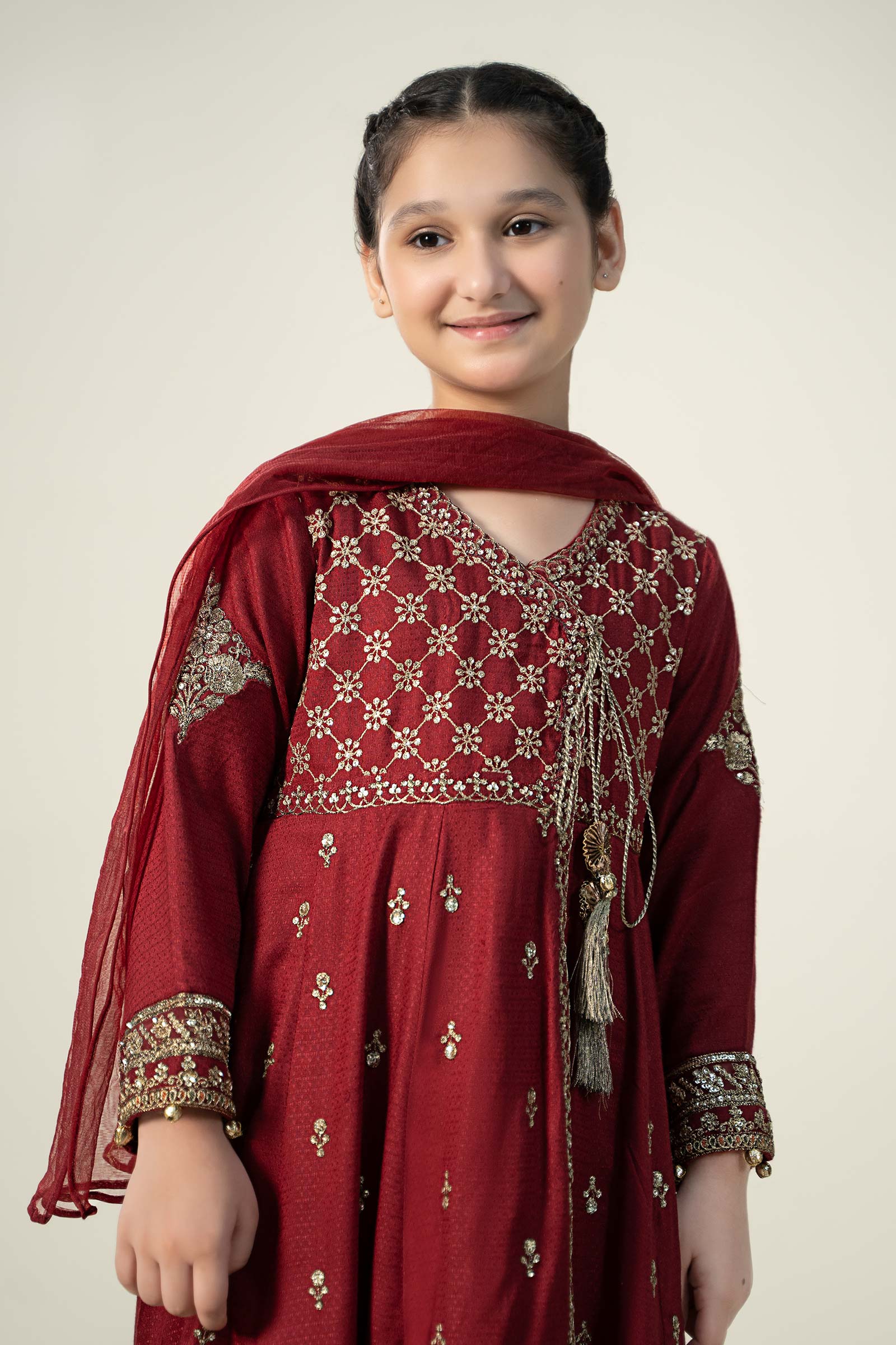 3 Piece Embroidered Linen Suit - Image 2