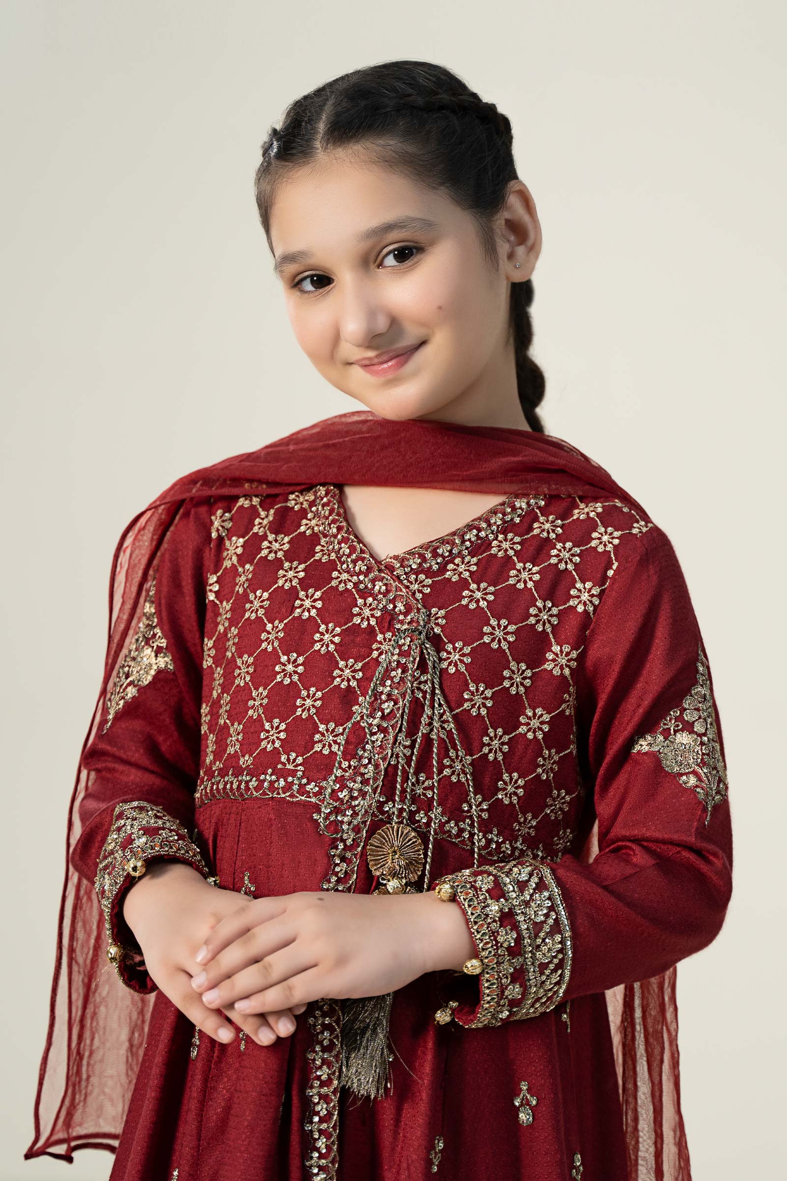 3 Piece Embroidered Linen Suit - Image 3