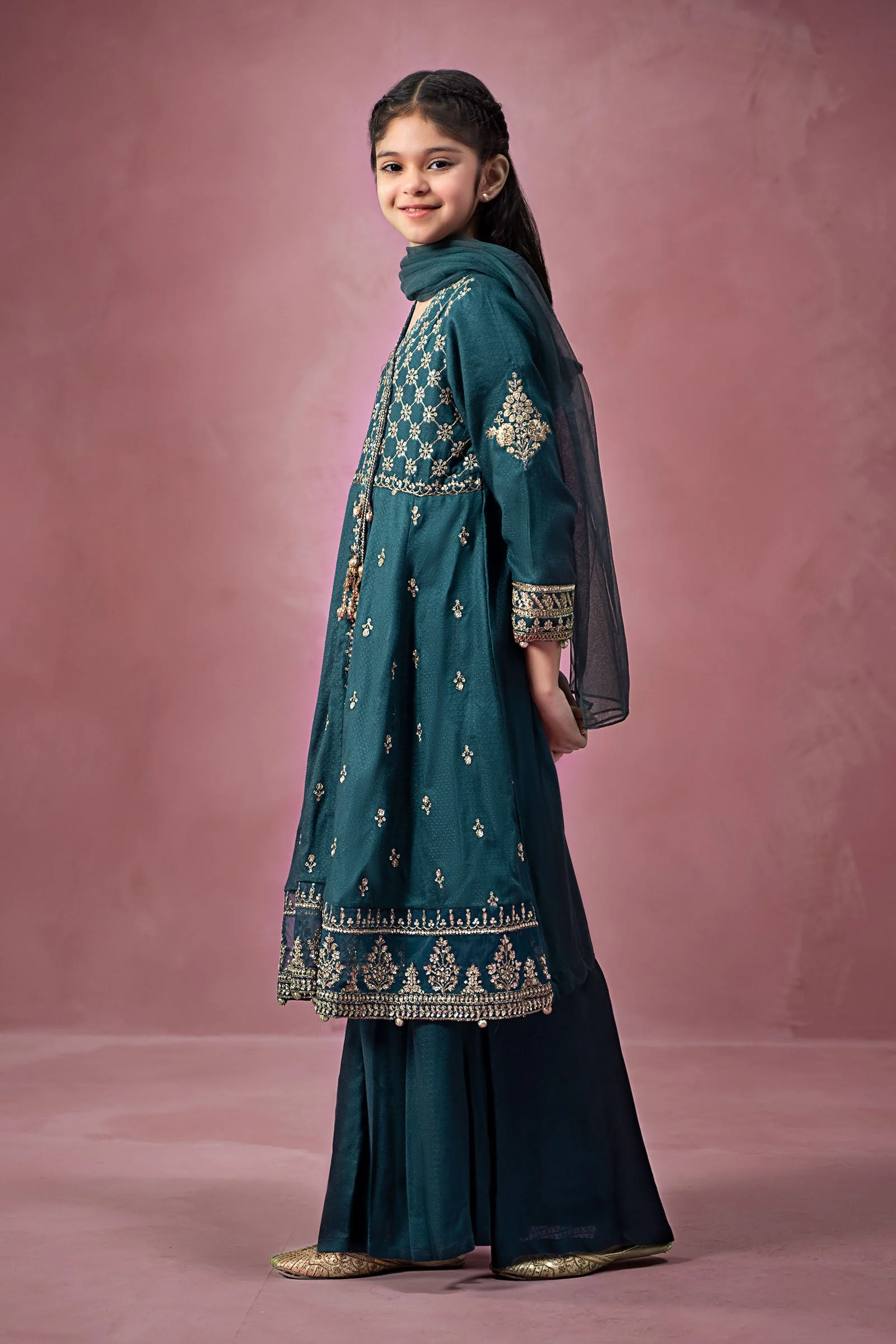 3 Piece Embroidered Linen Suit - Image 4