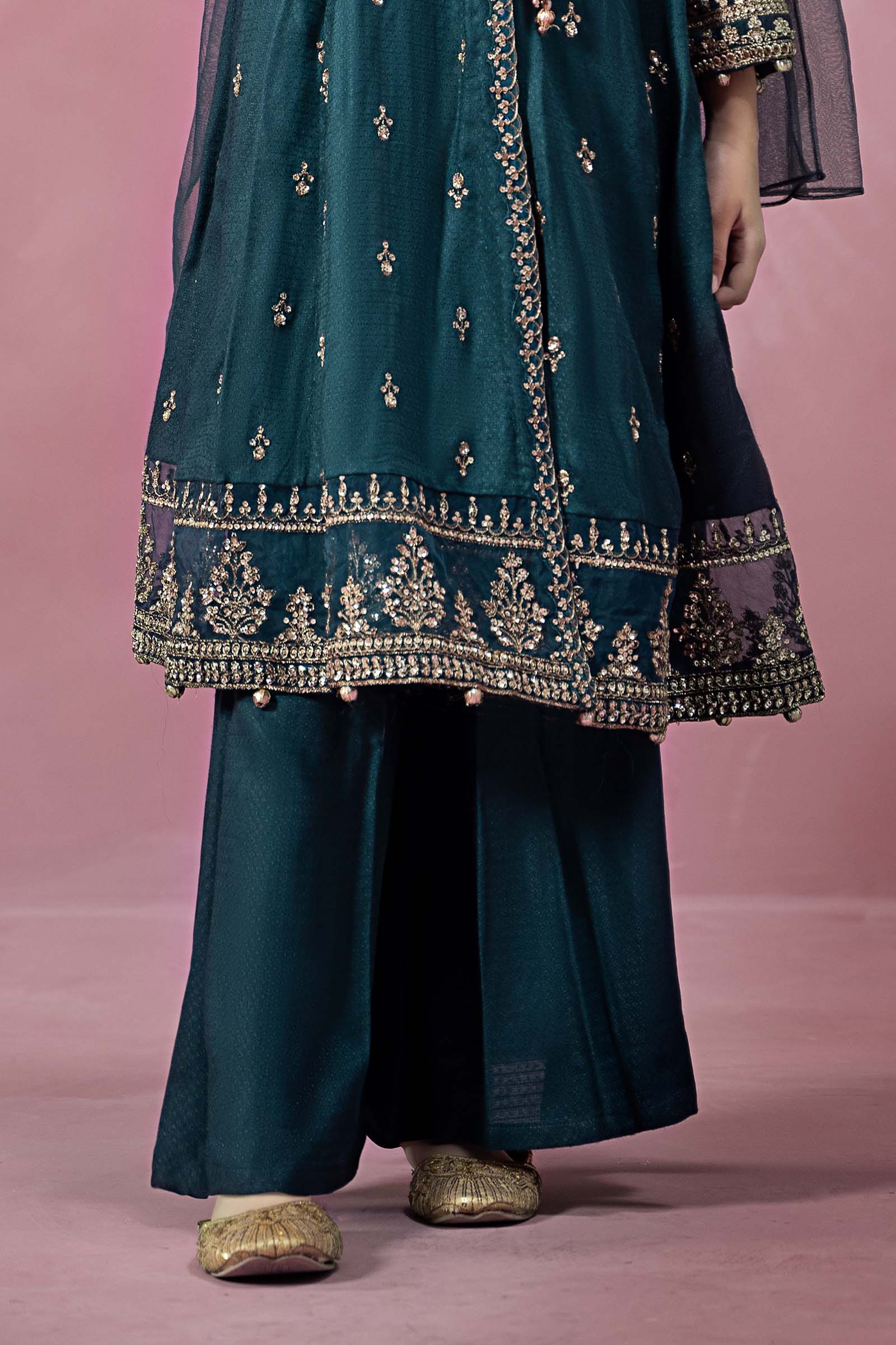 3 Piece Embroidered Linen Suit - Image 5