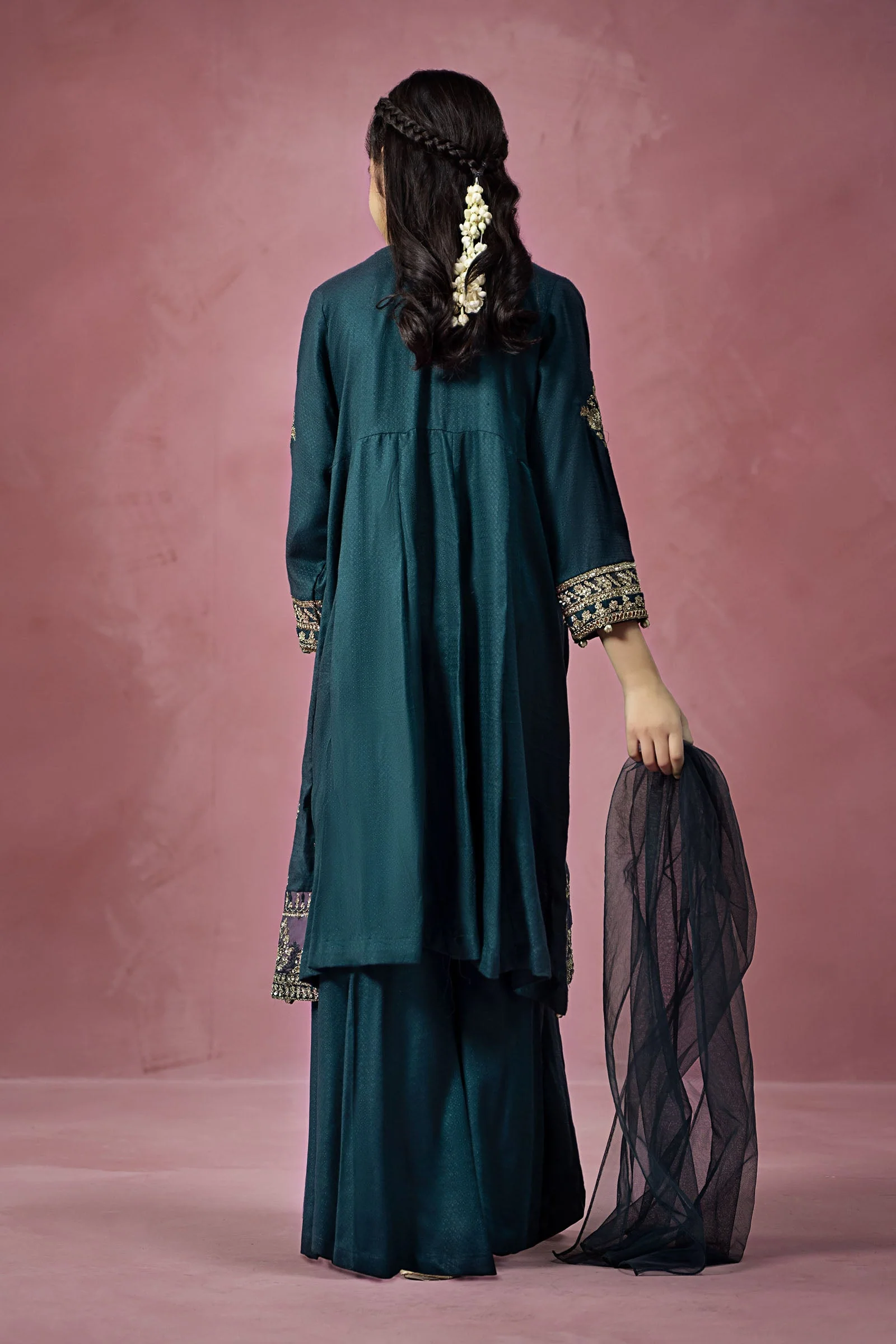 3 Piece Embroidered Linen Suit - Image 6
