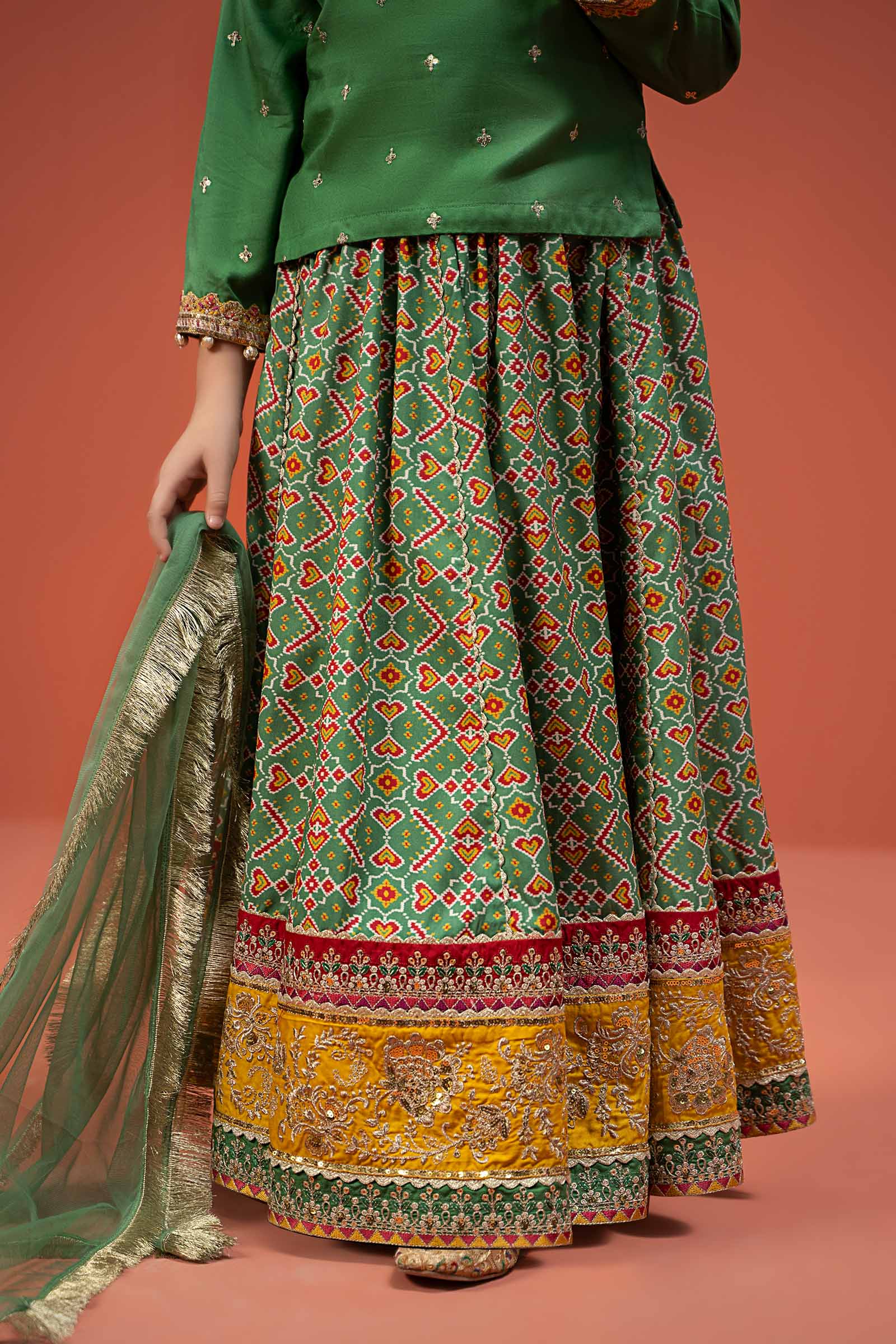 3 Piece Embroidered Linen Suit - Image 9