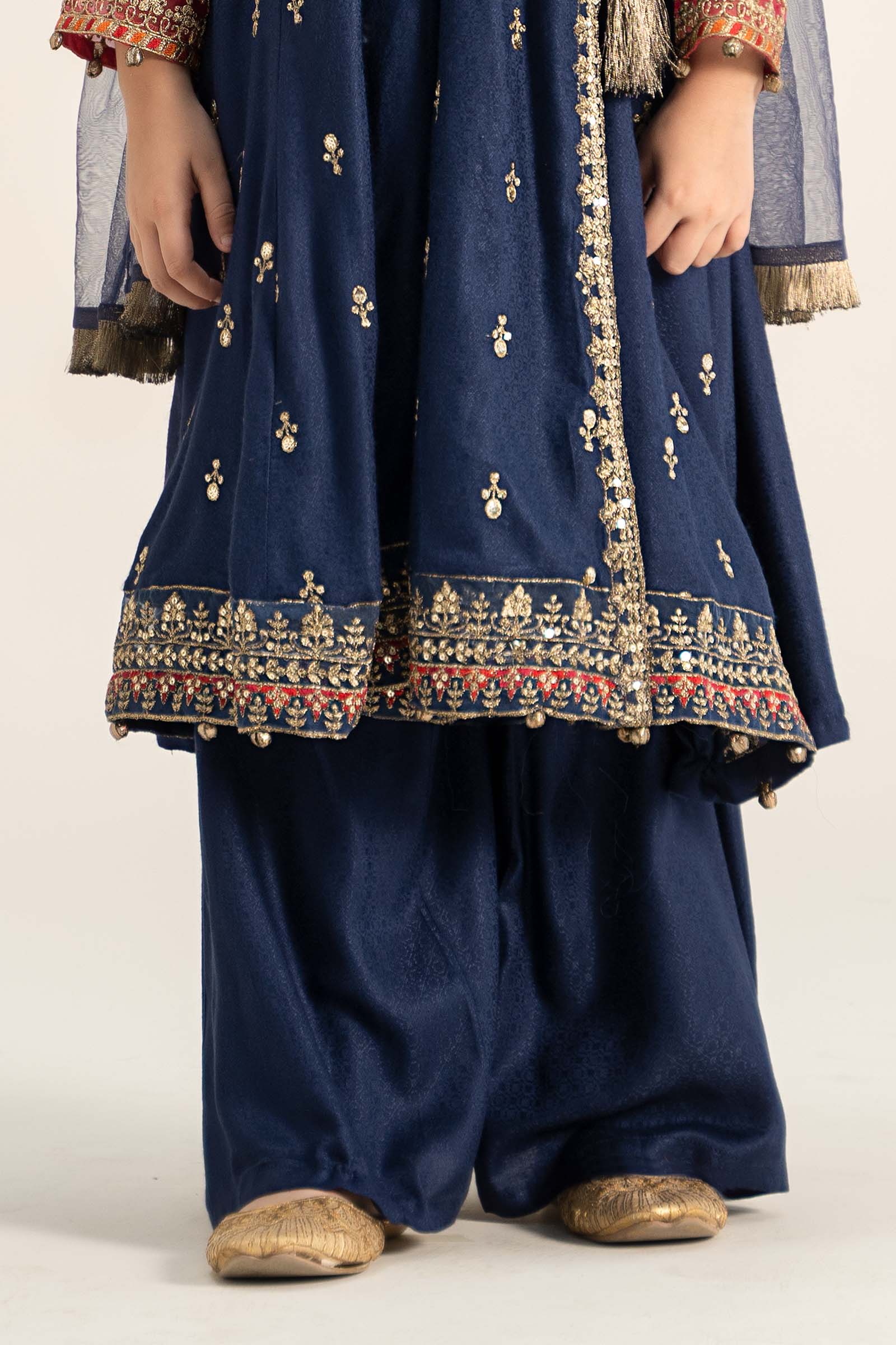 3 Piece Embroidered Linen Suit - Image 2