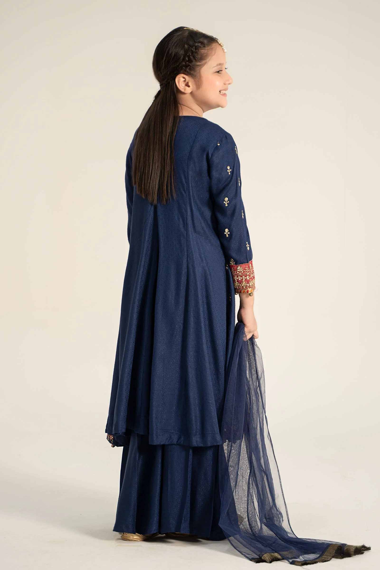 3 Piece Embroidered Linen Suit - Image 4