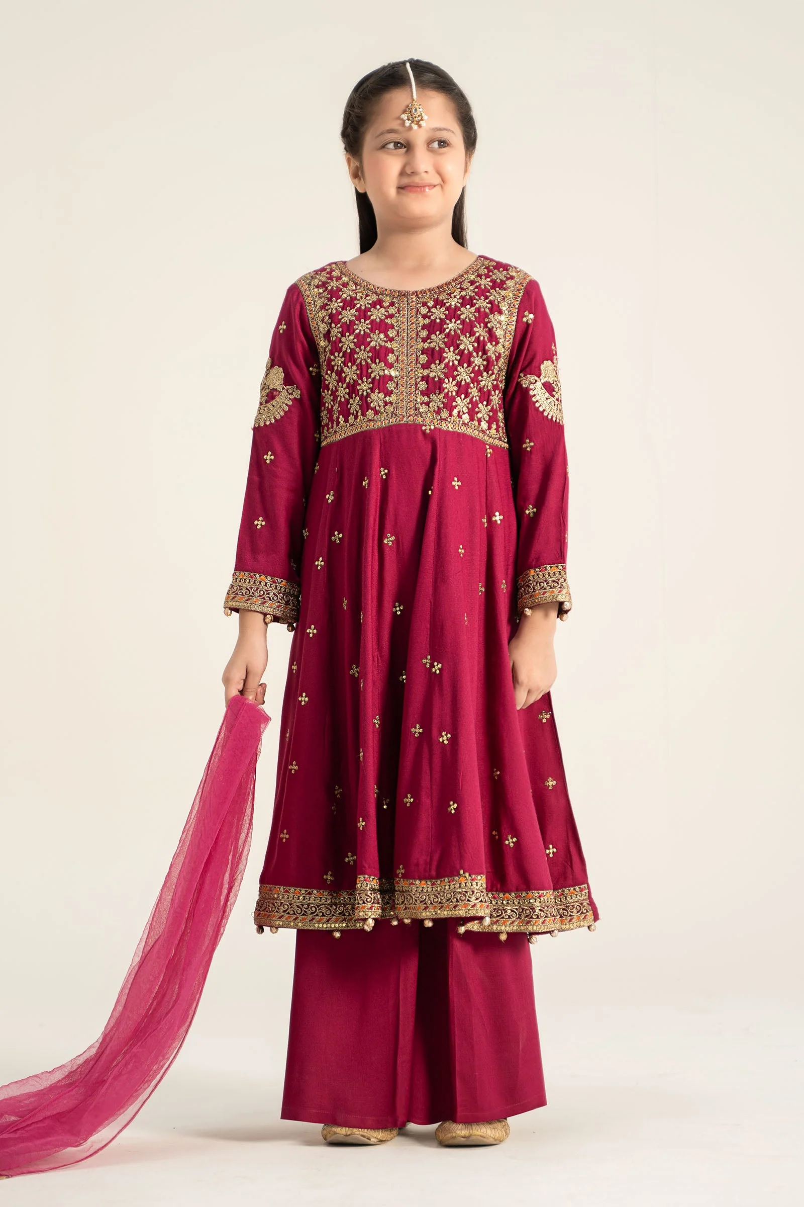 3 Piece Embroidered Linen Suit