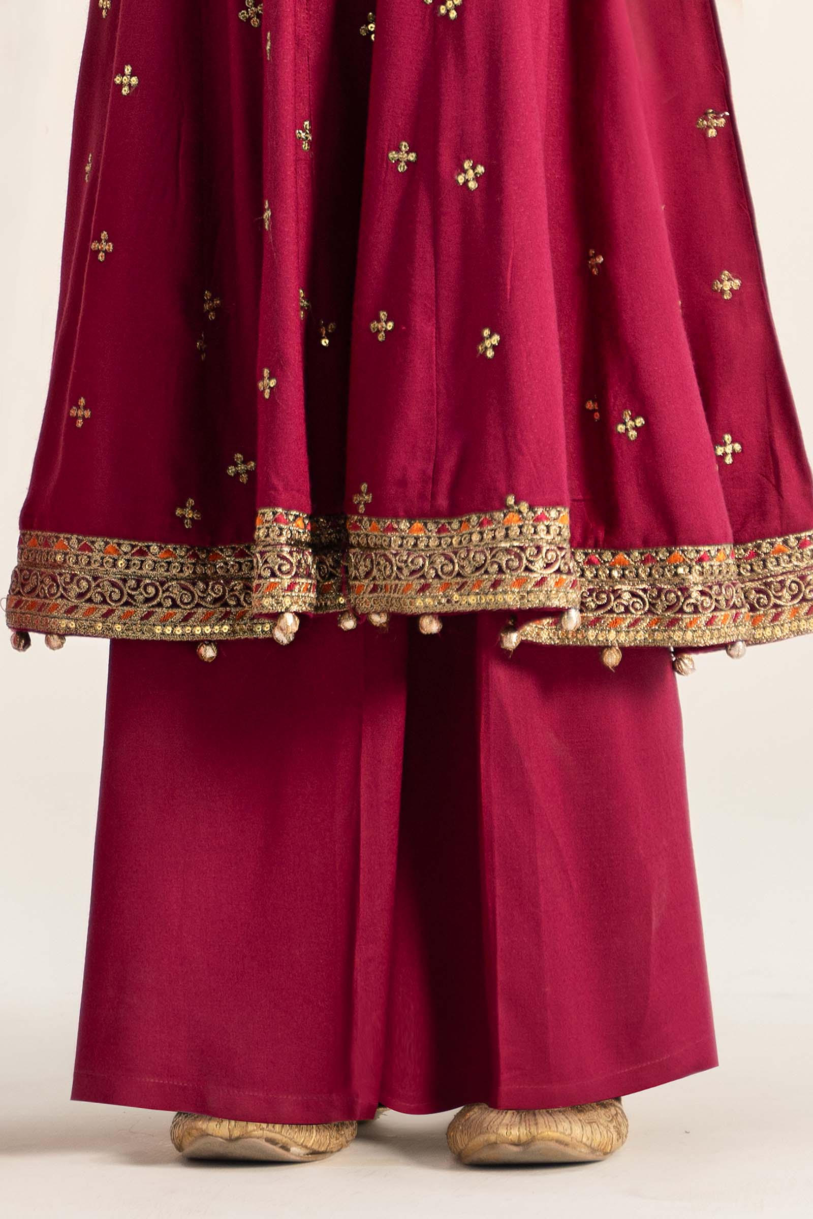 3 Piece Embroidered Linen Suit - Image 2