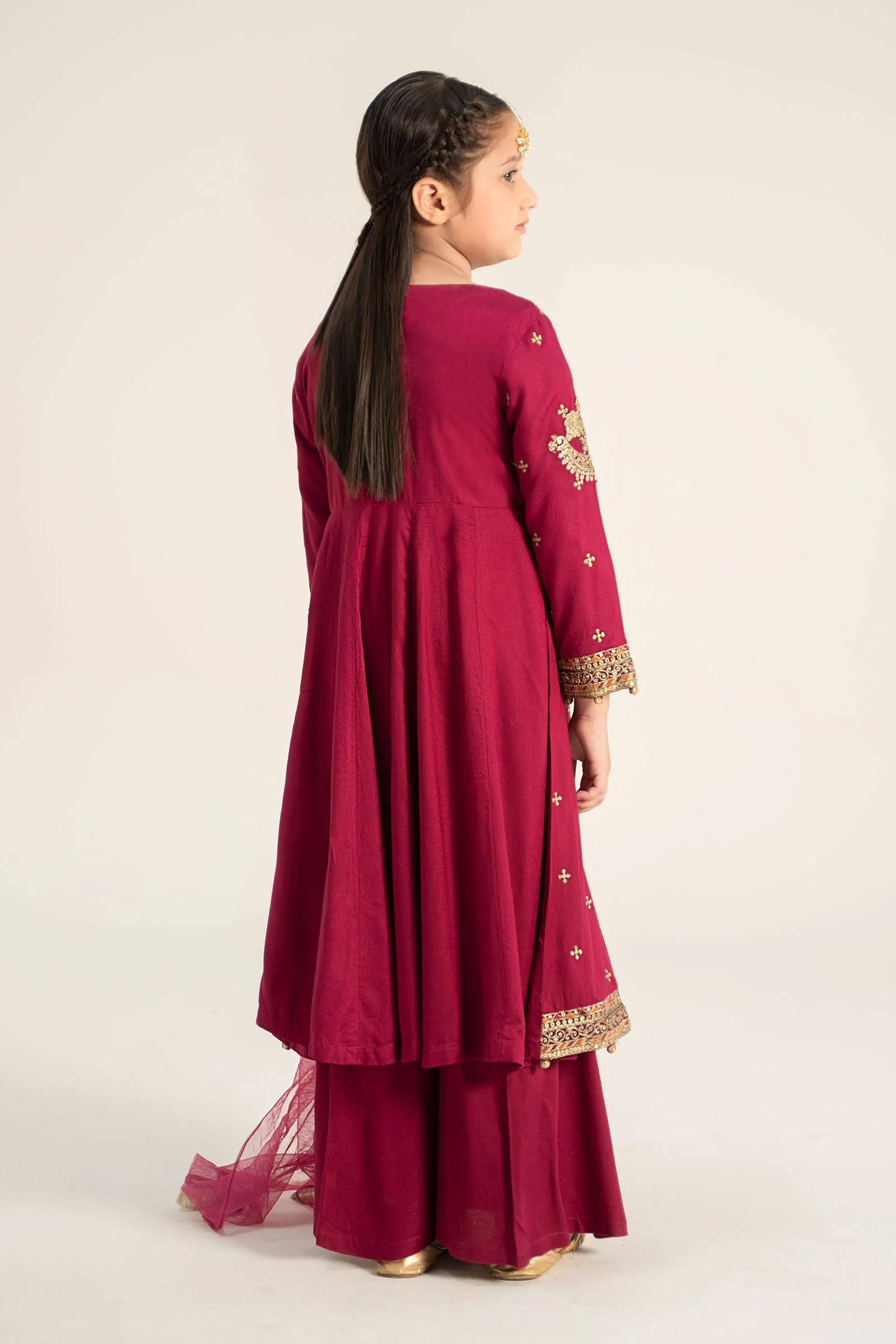 3 Piece Embroidered Linen Suit - Image 4