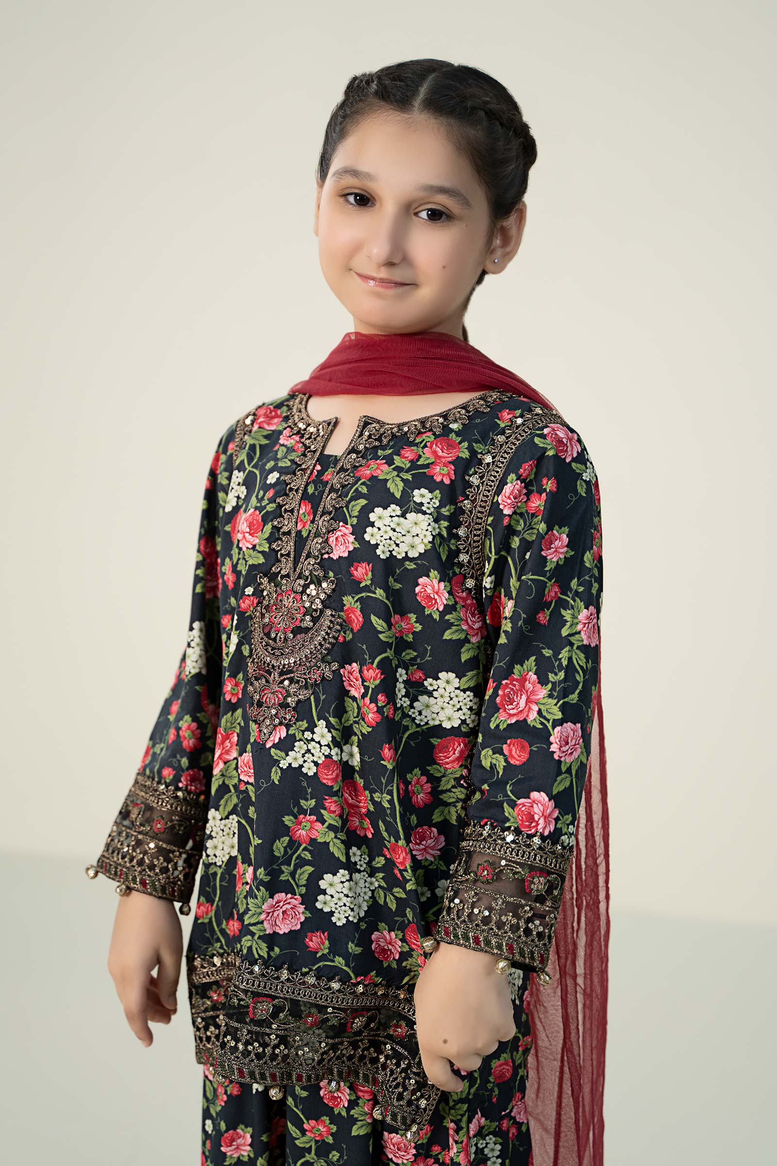 3 Piece Printed Linen Suit - Image 2