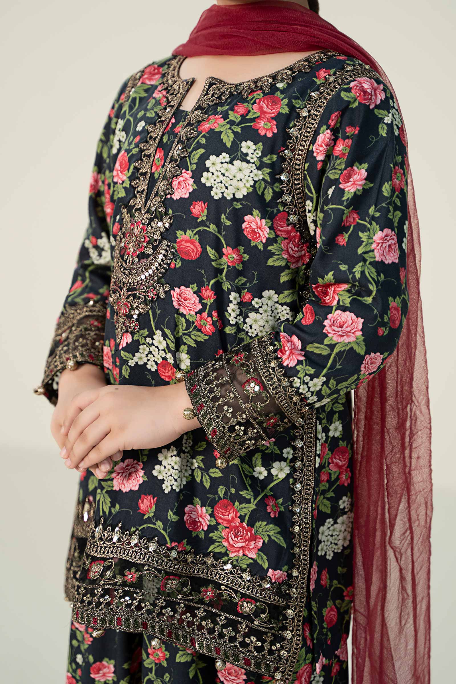 3 Piece Printed Linen Suit - Image 3