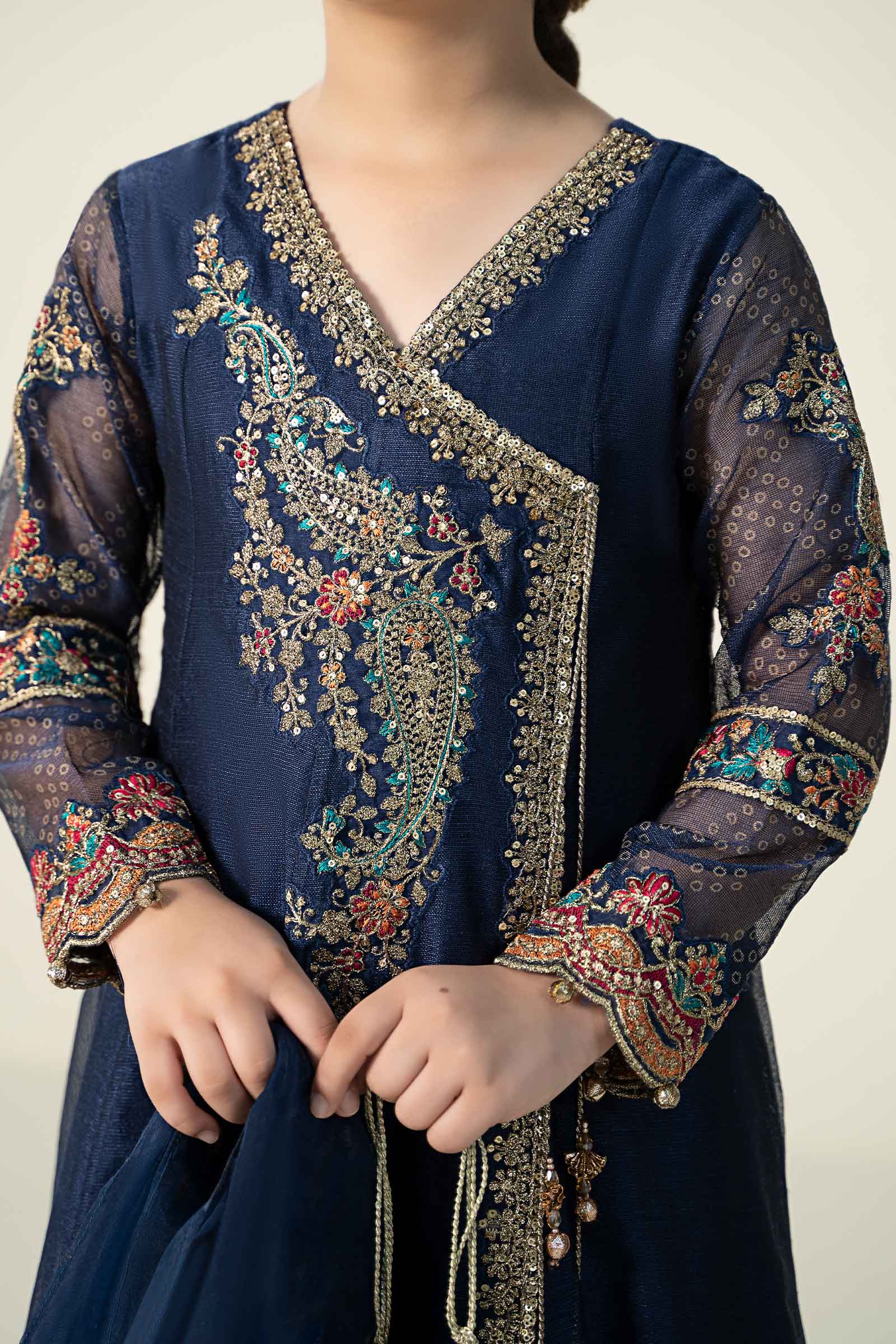 3 Piece Embroidered Paper Cotton Suit - Image 5