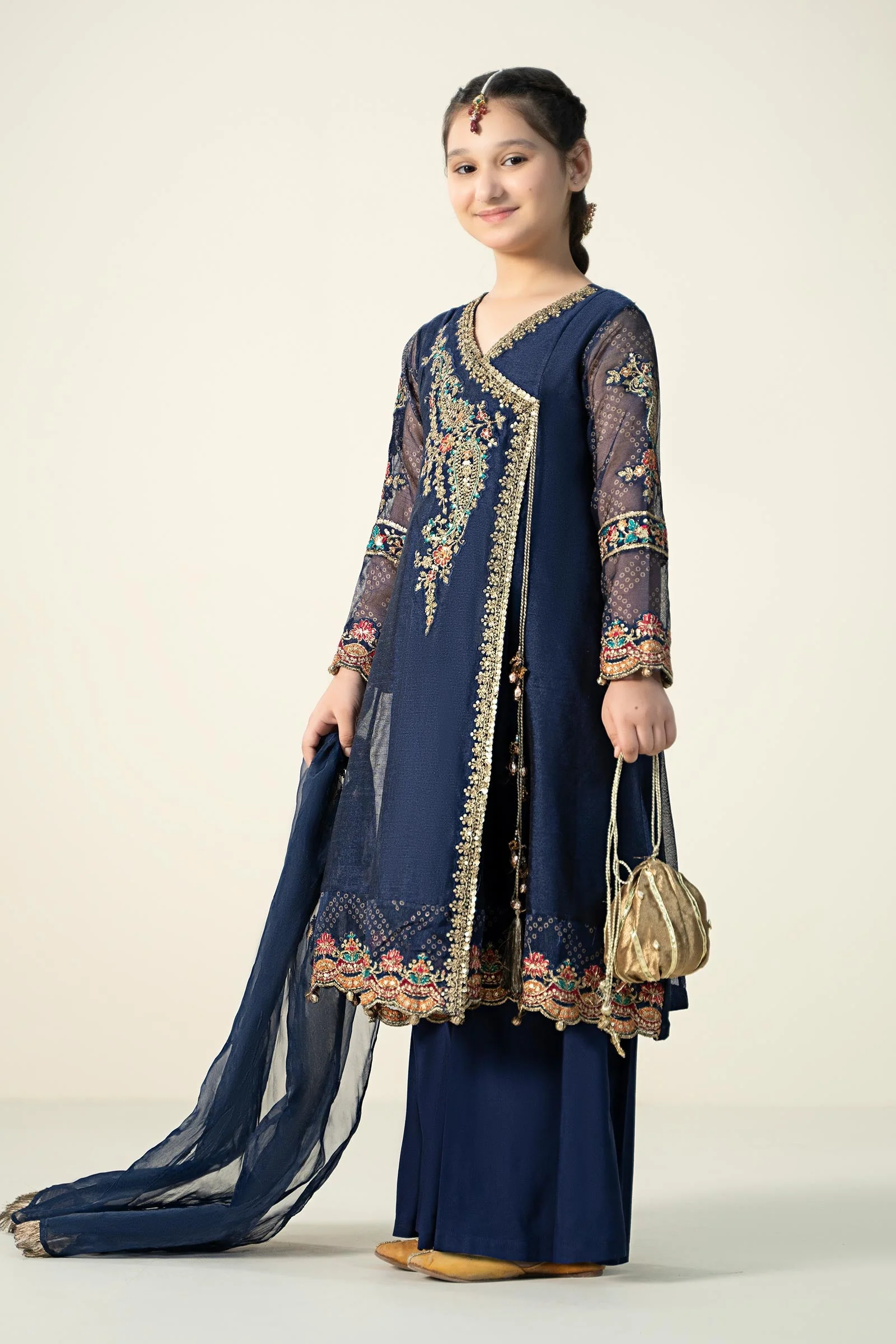 3 Piece Embroidered Paper Cotton Suit - Image 7