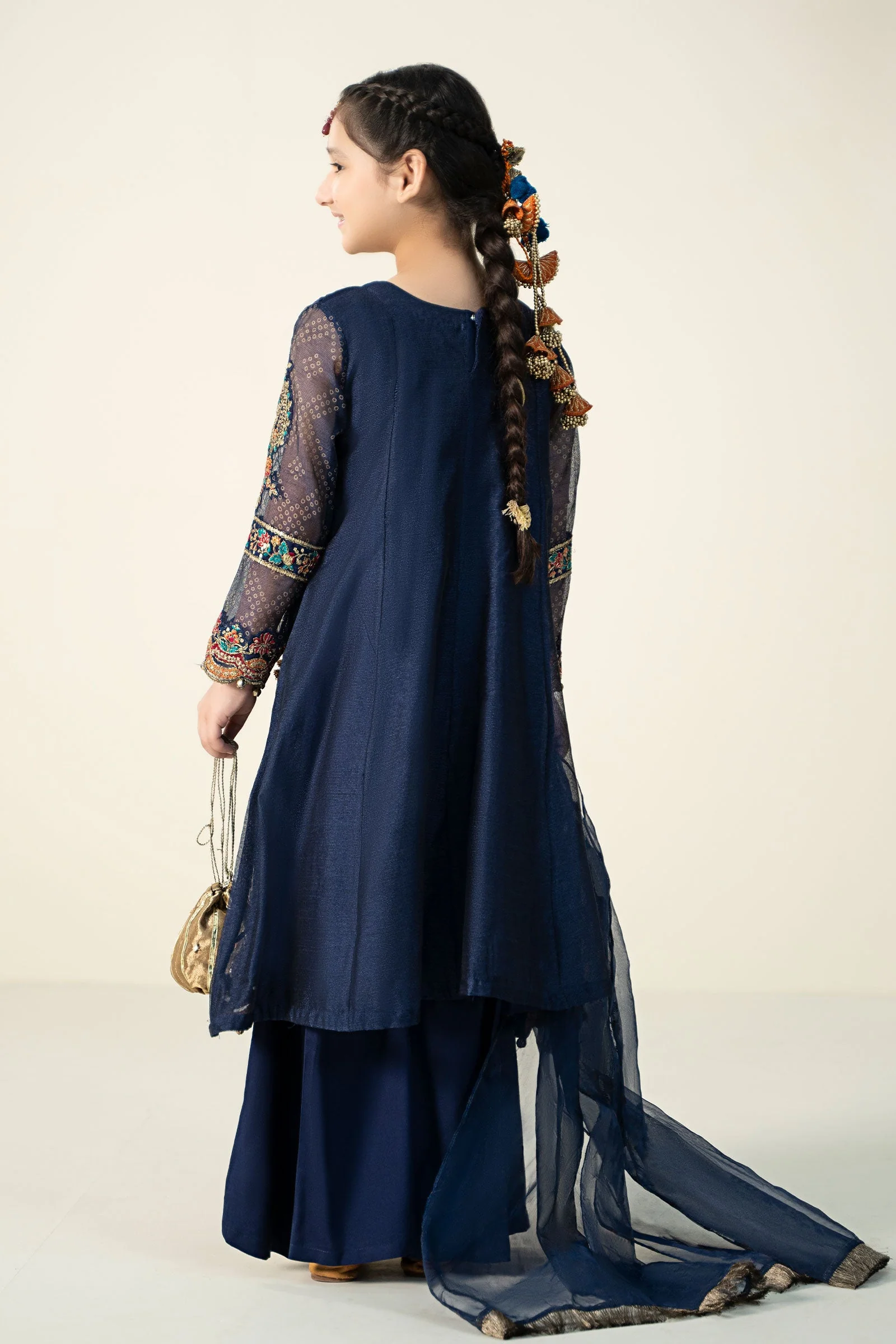 3 Piece Embroidered Paper Cotton Suit - Image 8