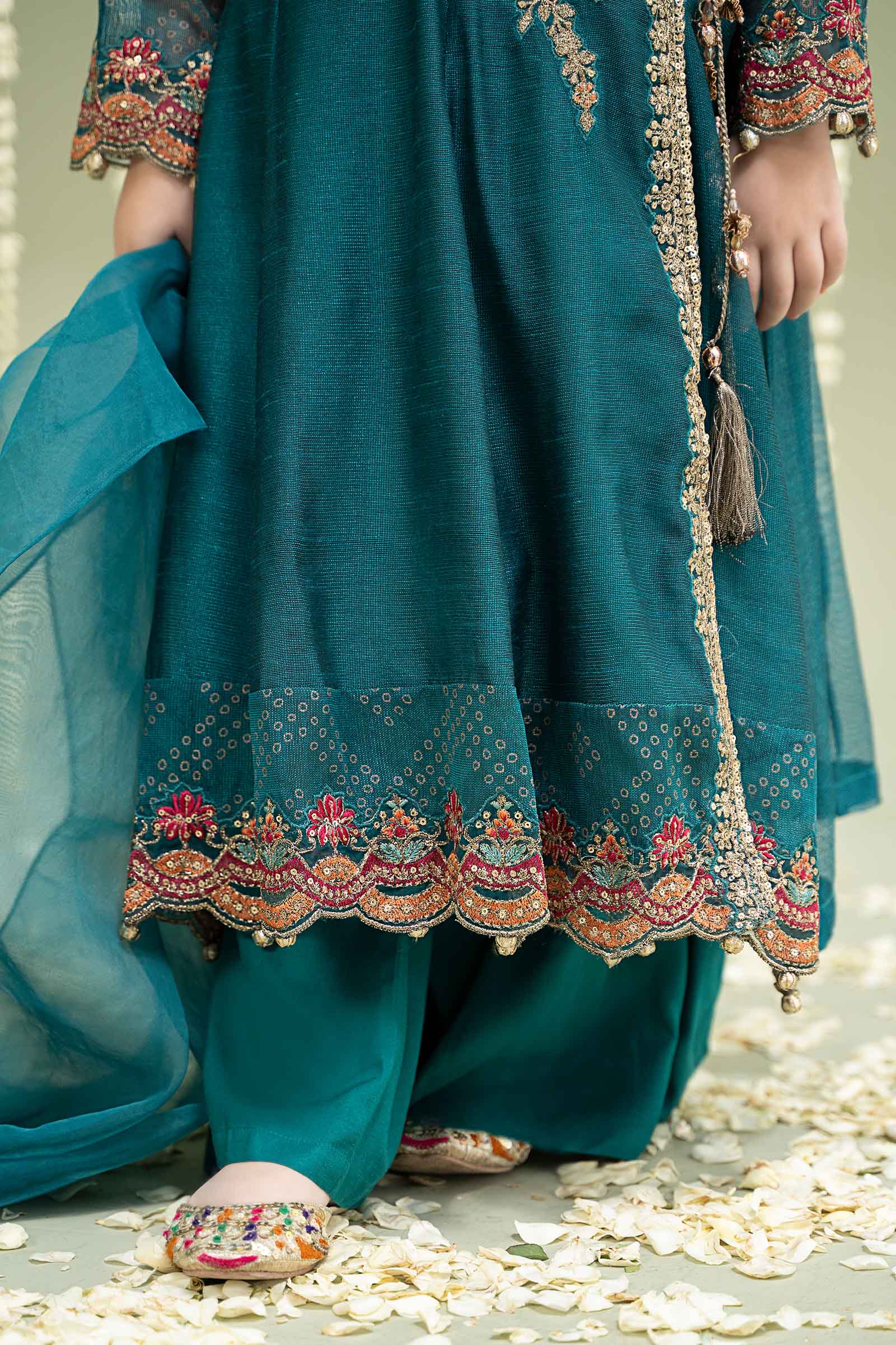 3 Piece Embroidered Paper Cotton Suit - Image 5
