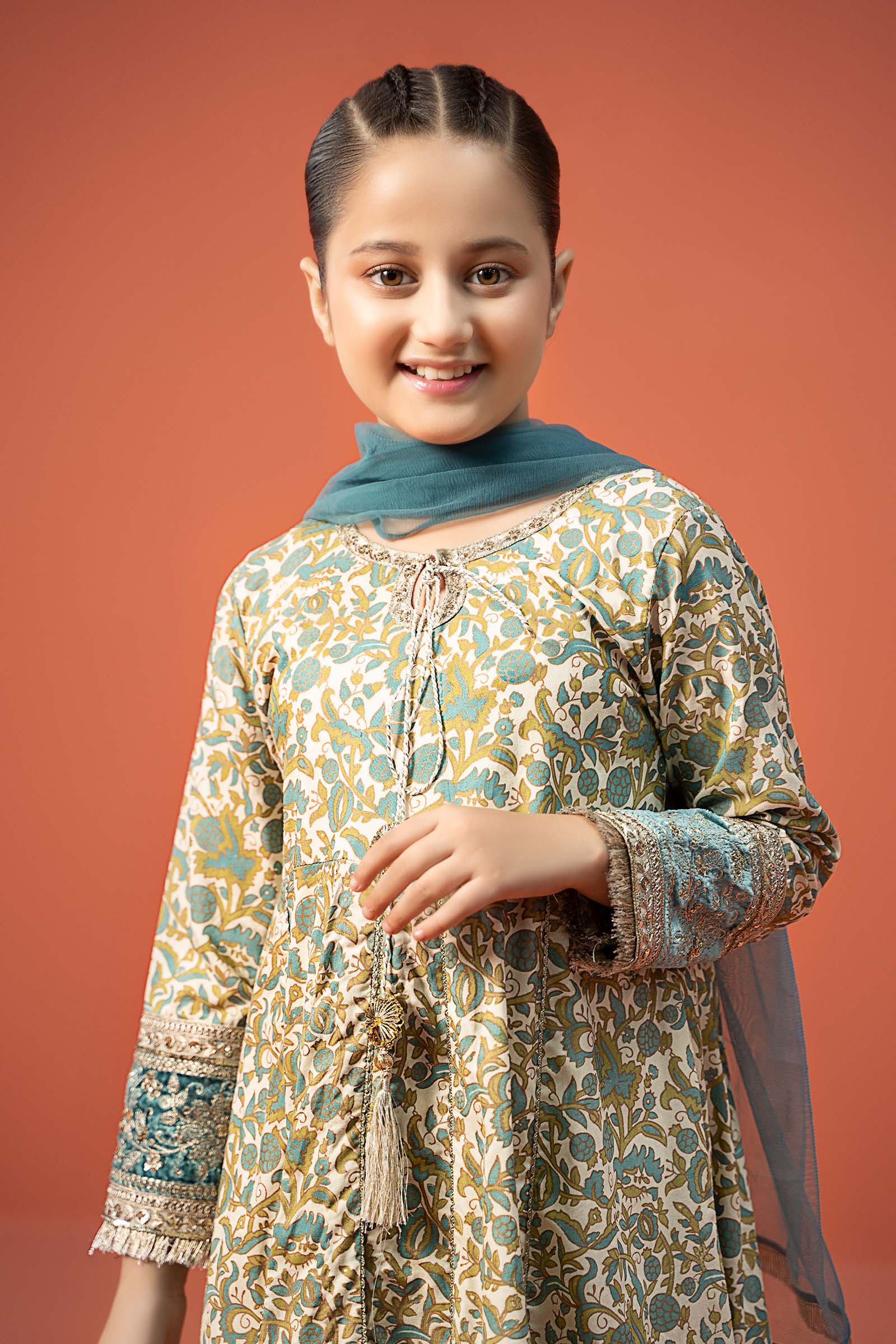 3 Piece Printed Linen Suit - Image 2