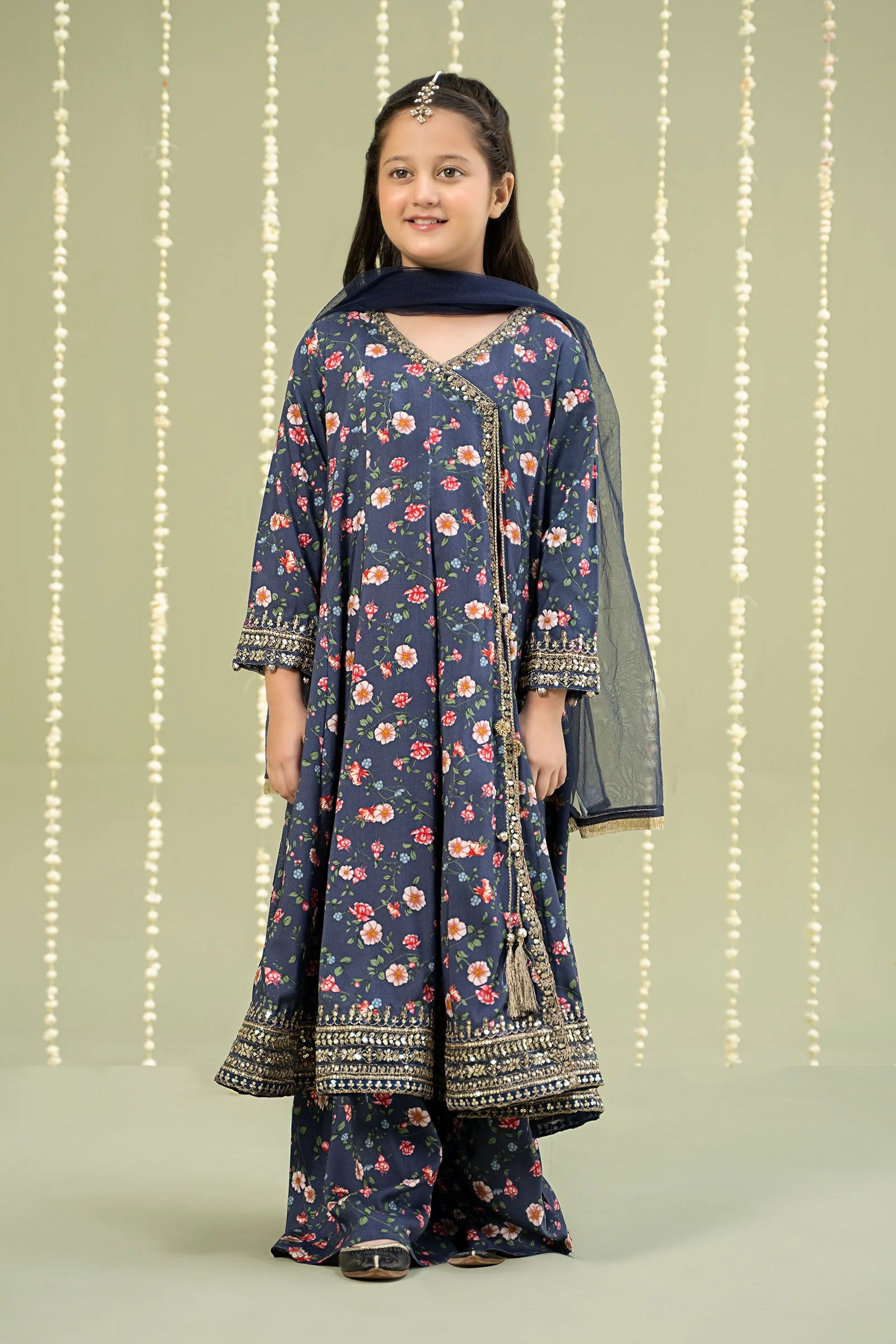 3 Piece Printed Linen Suit