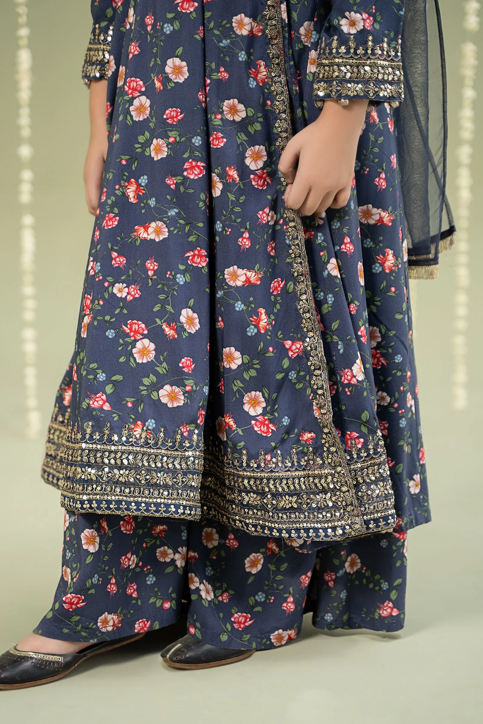3 Piece Printed Linen Suit - Image 3