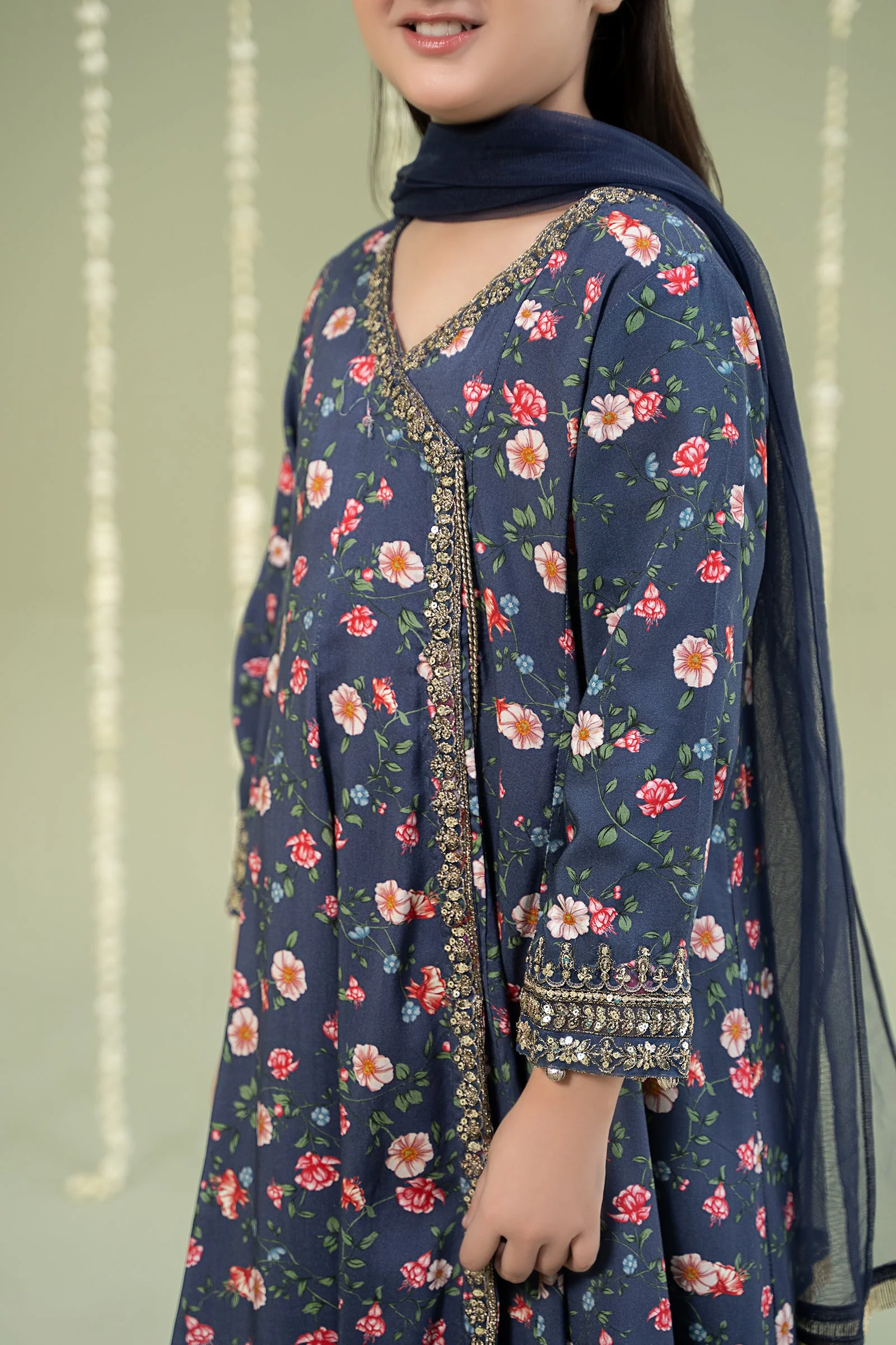 3 Piece Printed Linen Suit - Image 4