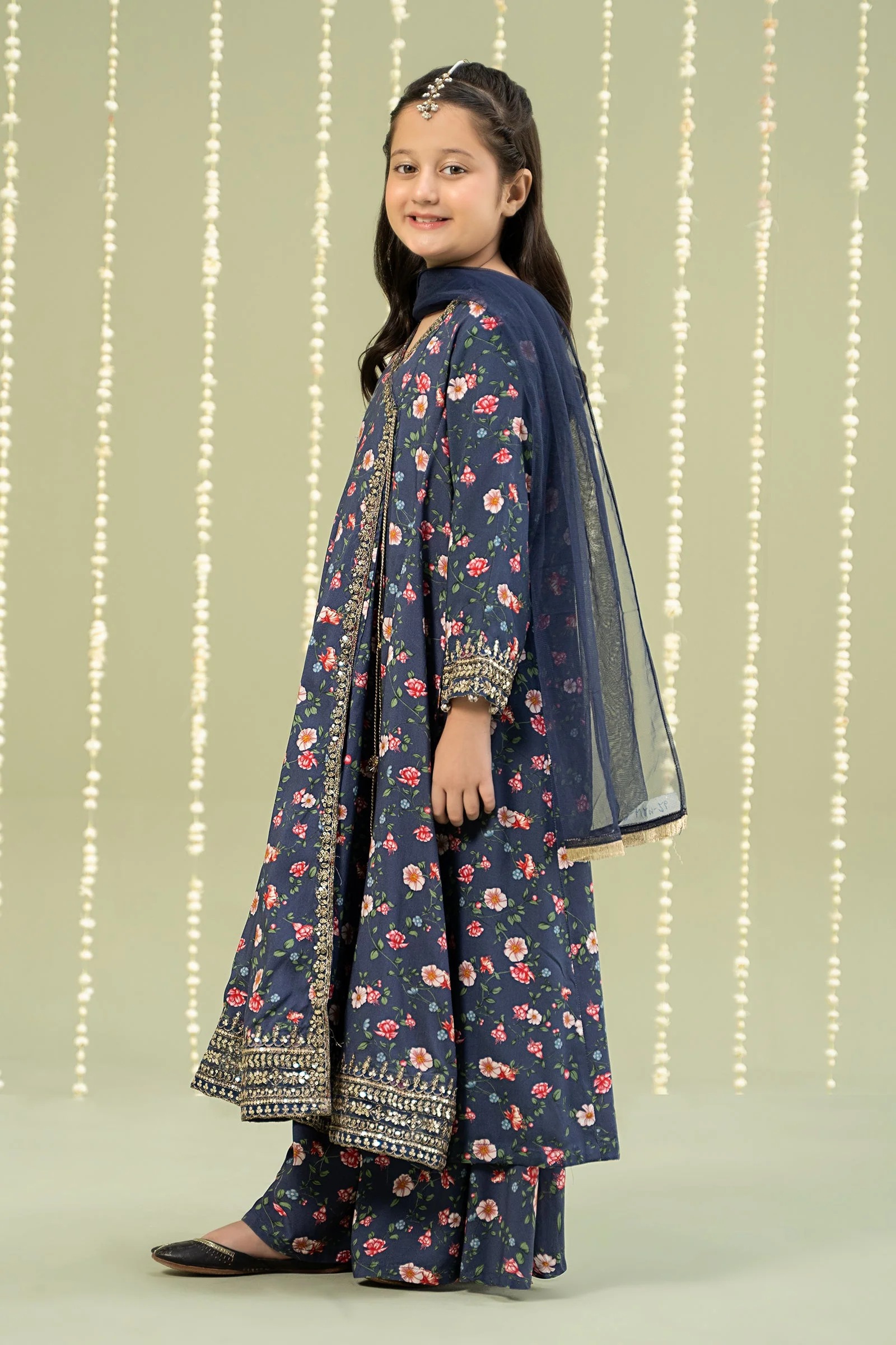 3 Piece Printed Linen Suit - Image 5