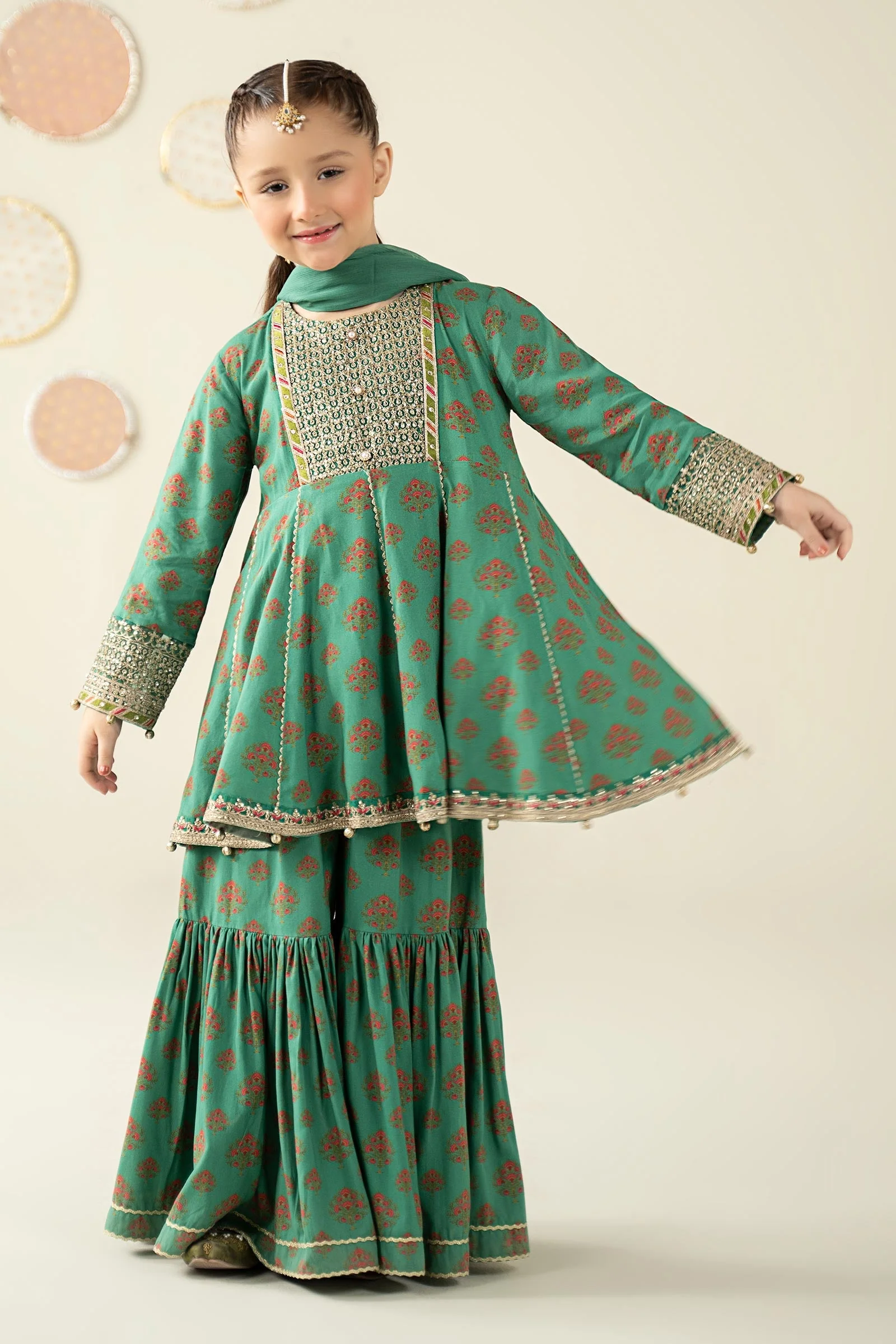 3 Piece Embroidered Linen Suit - Image 5