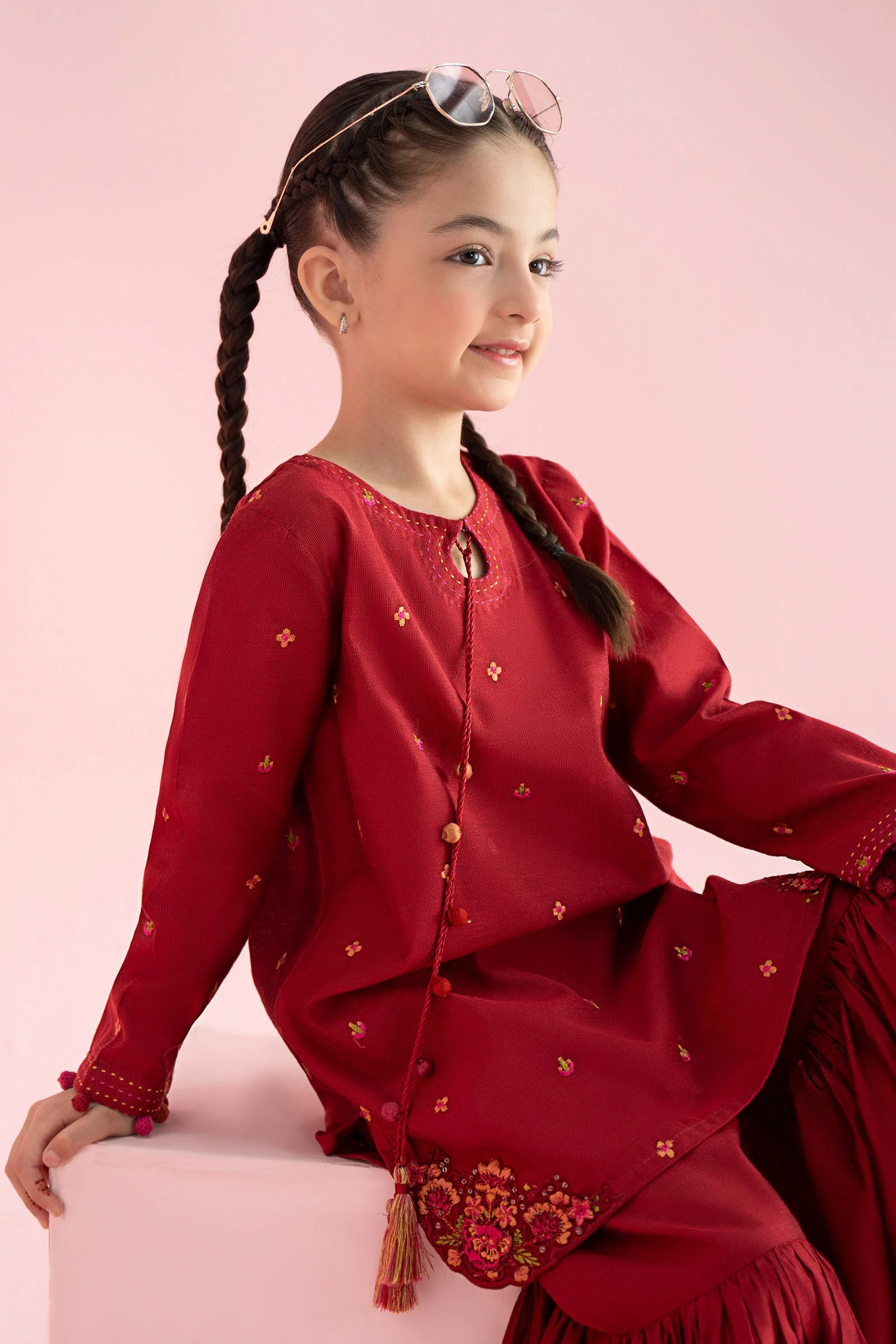 3 Piece Embroidered Cotton Silk Suit - Image 12