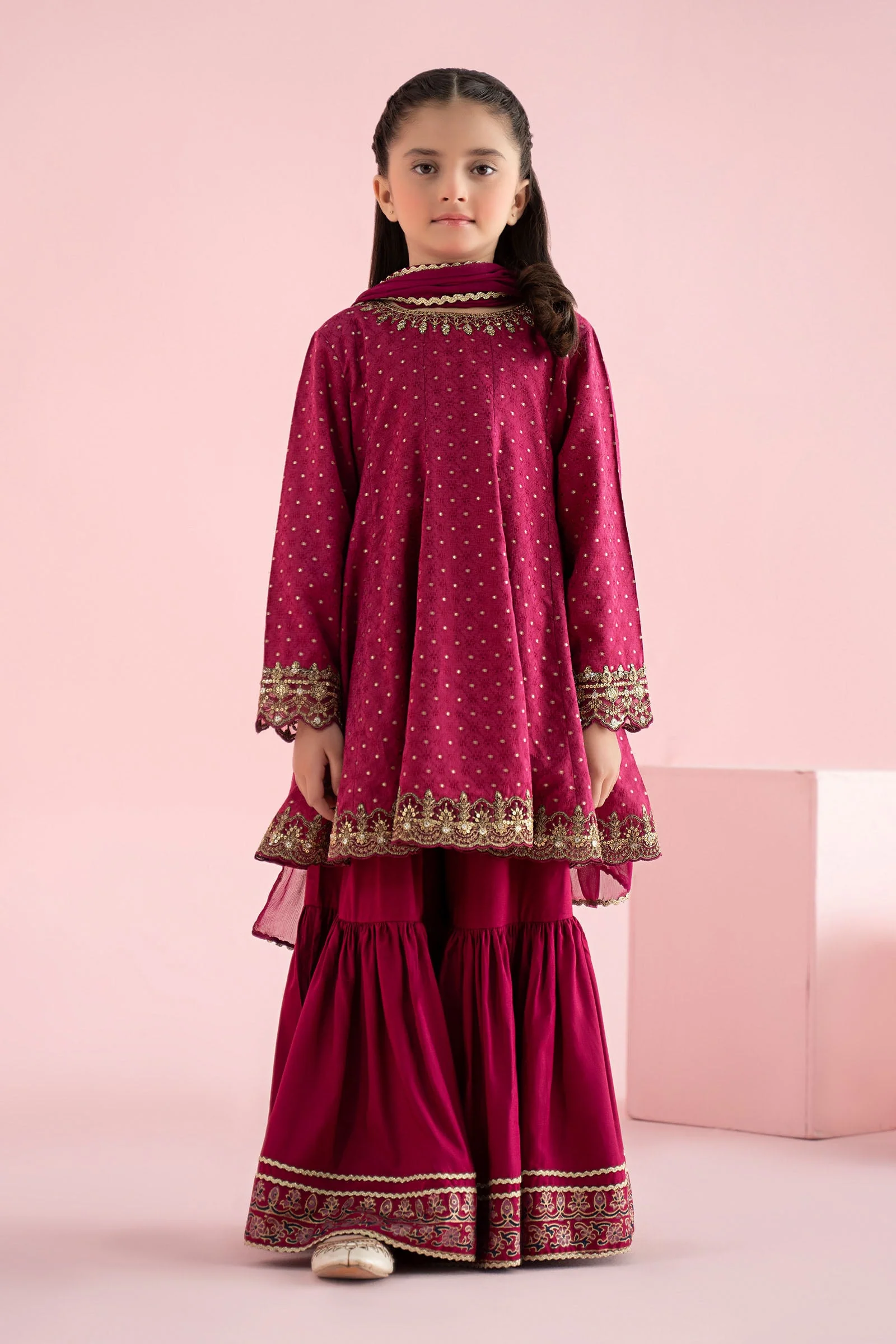 3 Piece Embroidered Filament Viscose Suit
