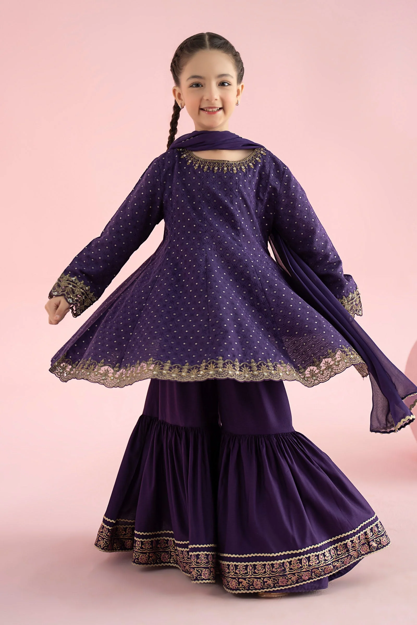 3 Piece Embroidered Filament Viscose Suit - Image 6