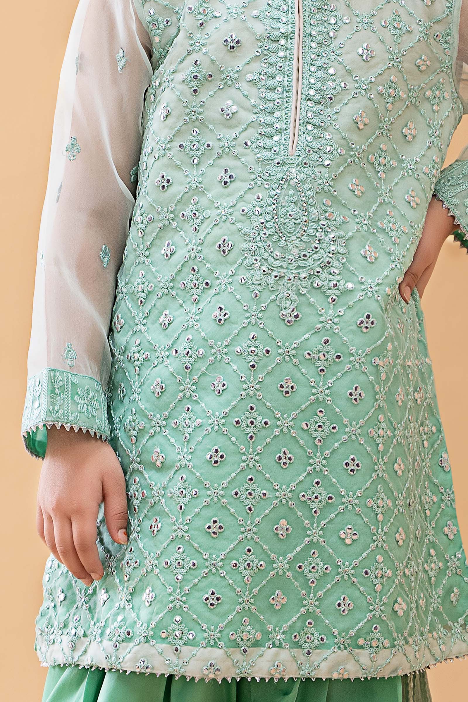 Suit Off White and Green MKS-EA23-16 - Image 4