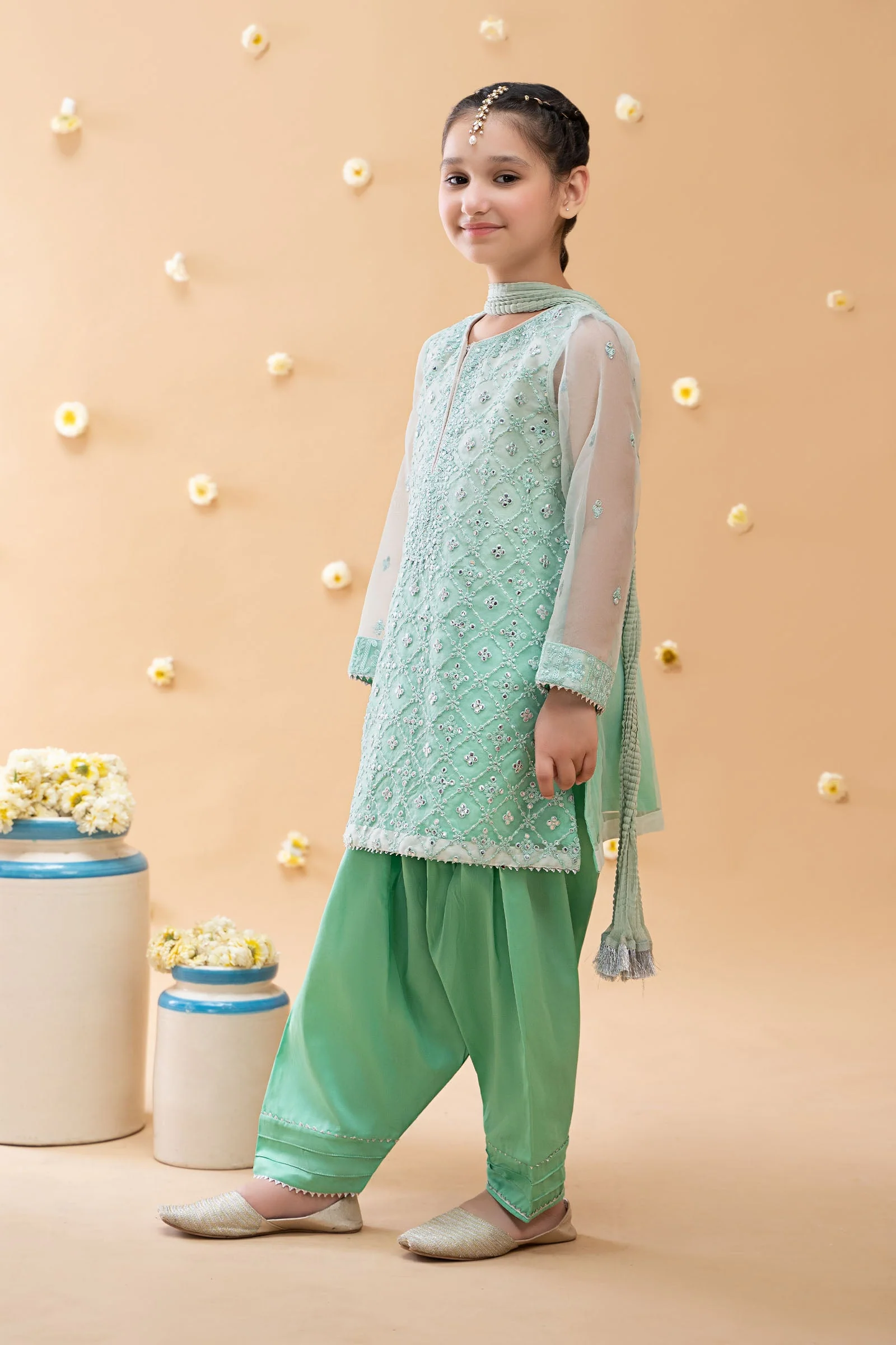 Suit Off White and Green MKS-EA23-16 - Image 7
